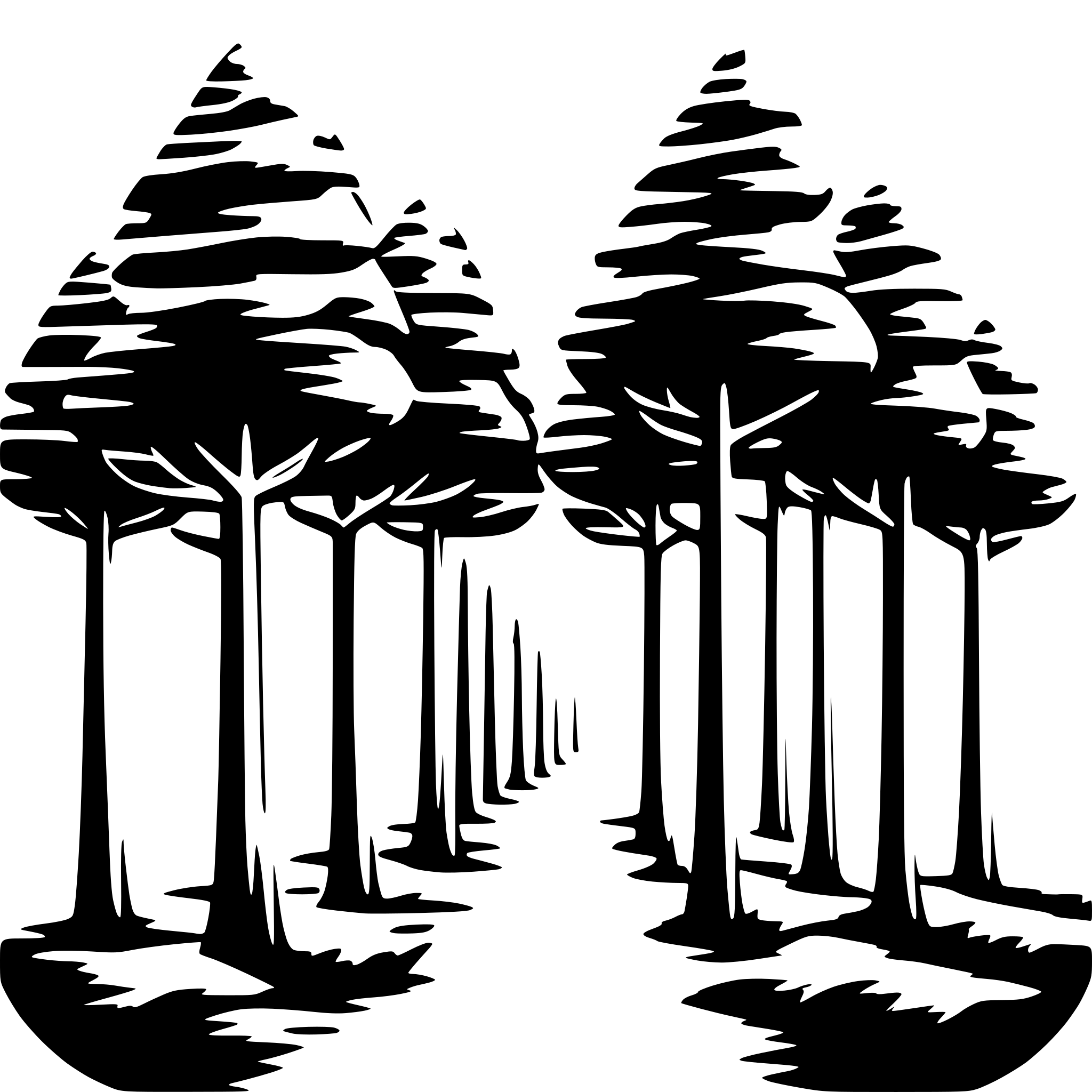 AI-generated SVG of a forest tree, pines, many needles, symmetrical