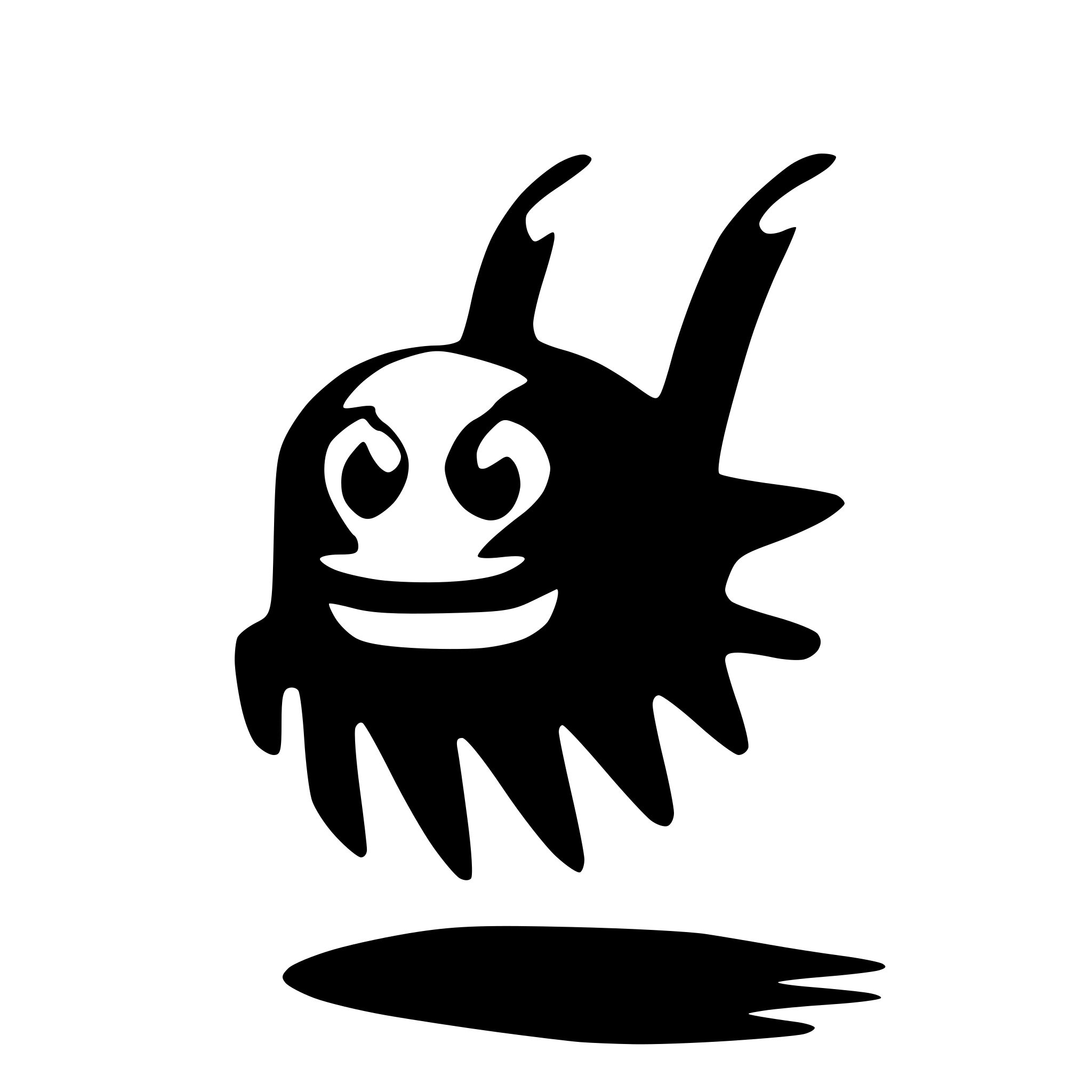 AI-generated SVG of 'floating monster, overhead view'