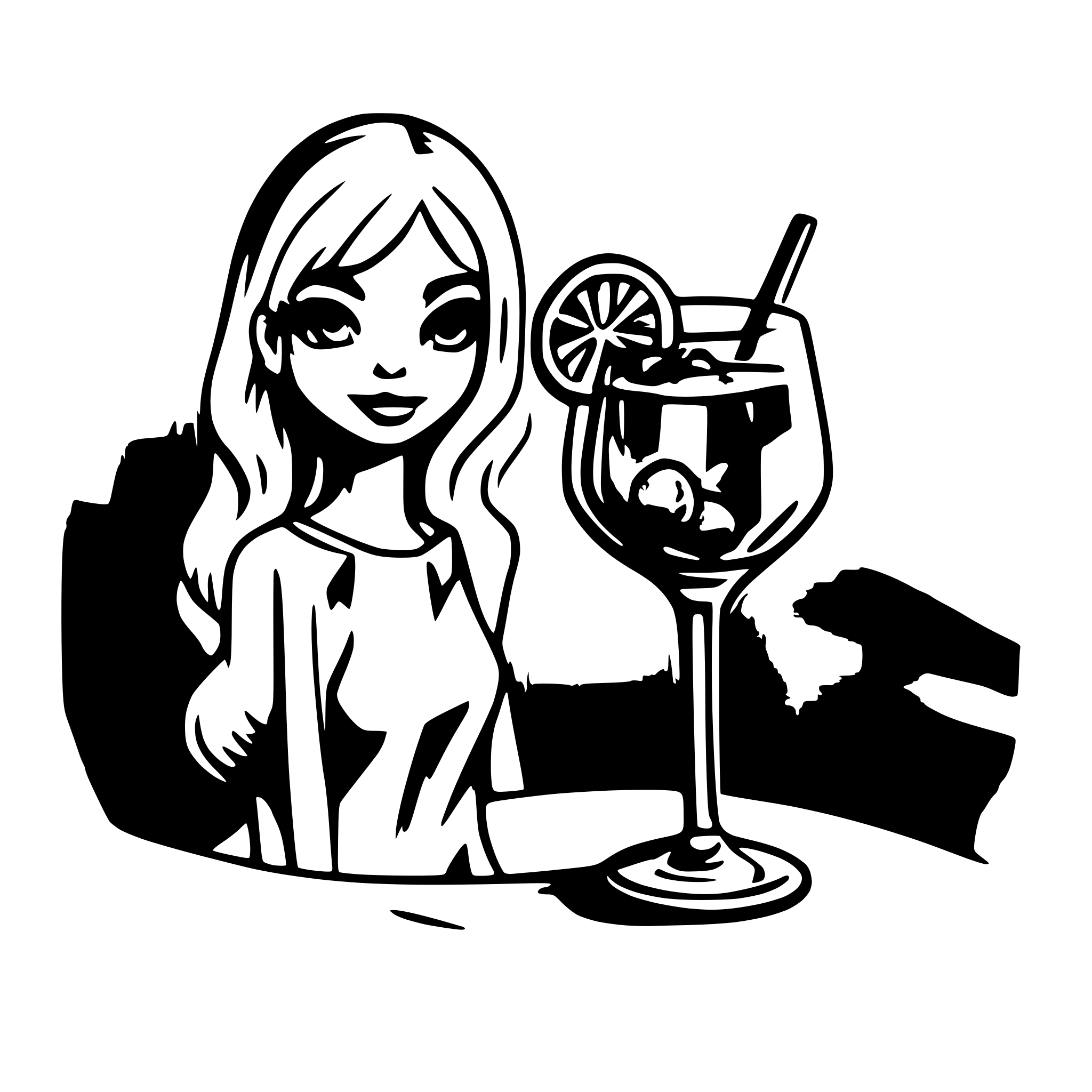AI-generated SVG of a Aperol Spritz