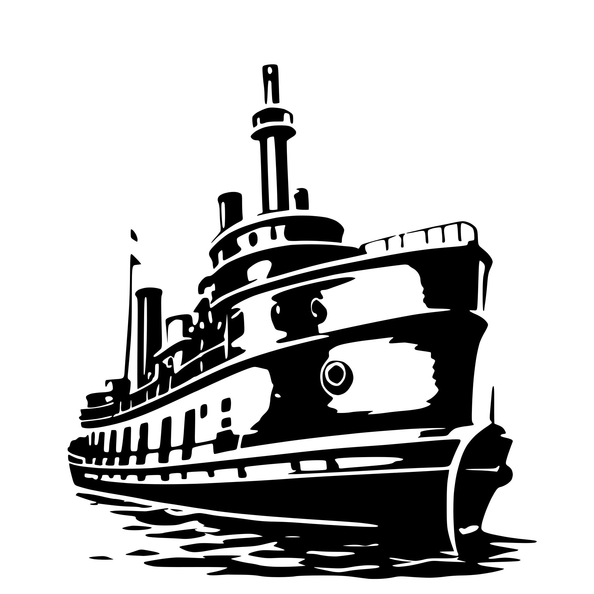 AI-generated SVG of 'Old steam ship 4 funnel'