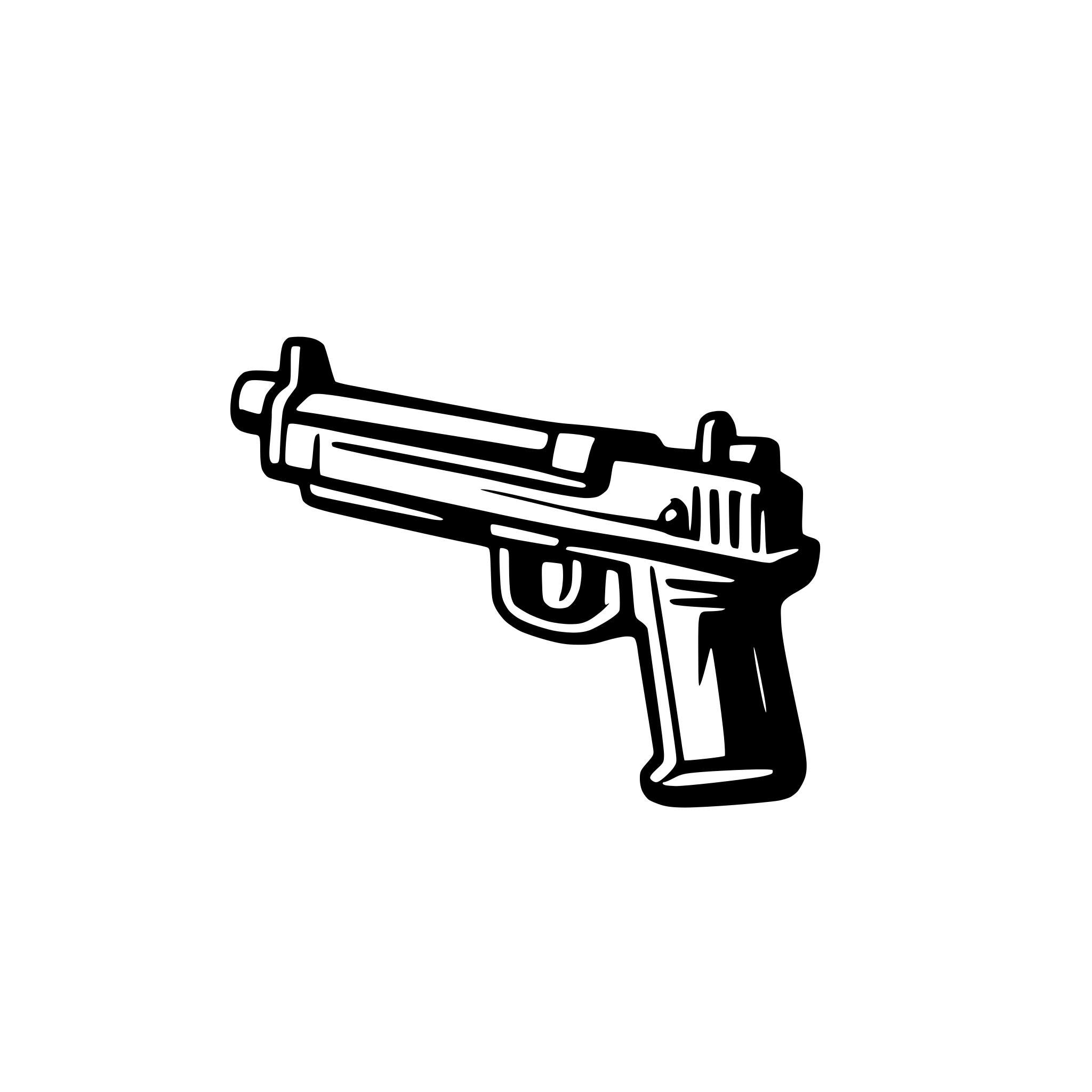 AI-generated SVG of 'Mini Uzi, seiten ansicht'