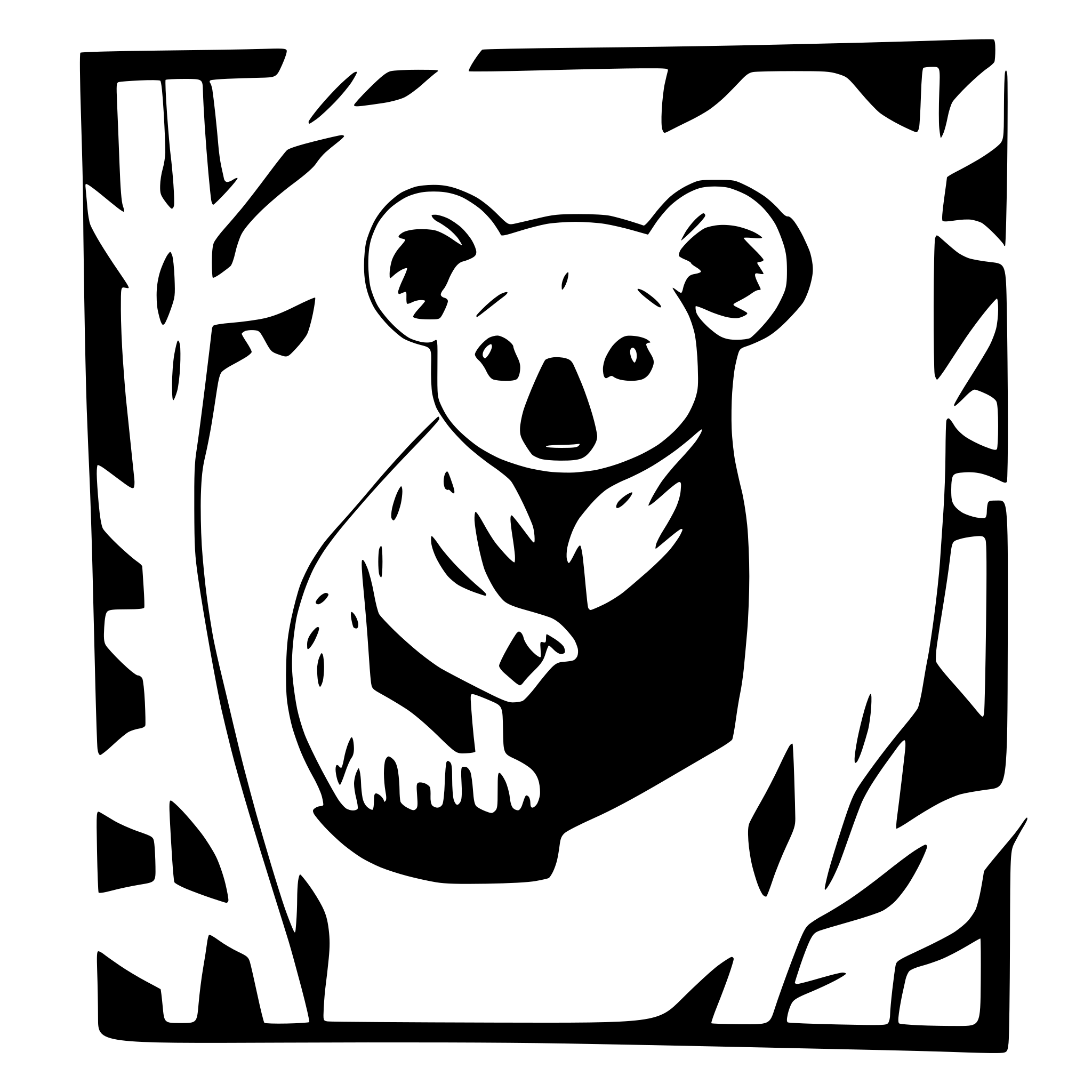 AI-generated SVG of a a realistic koala in background whitout elements