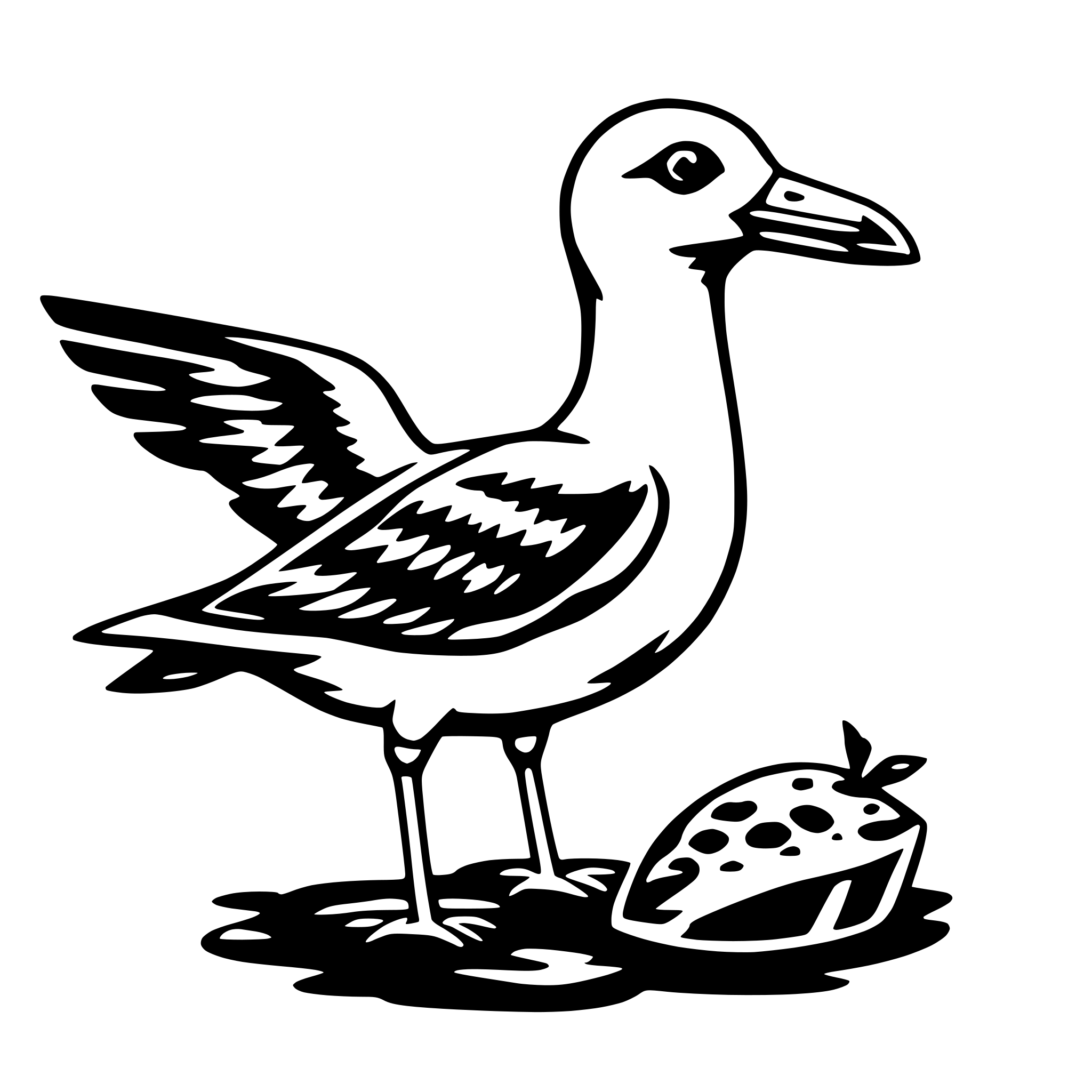 AI-generated SVG of 'seagull with fish'