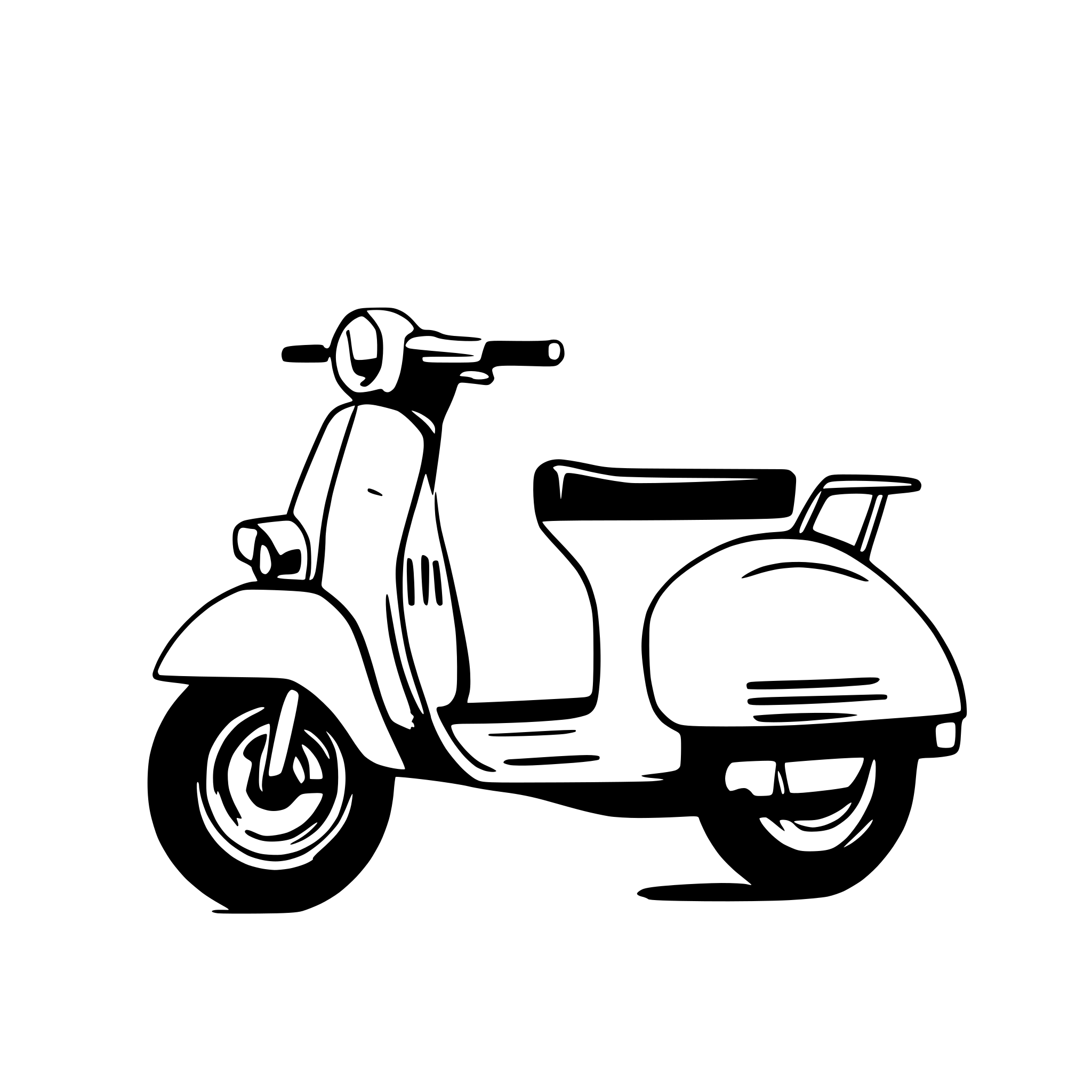 AI-generated SVG of a "Create an image of a sleek, stylish Vespa scooter, capturing its iconic and timeless design. The scooter should have a modern yet vintage vibe, with polished chrome accents and smooth, vibrant colors like pastel mint green or elegant ivory. Incorporate Italian elements such as the flag’s colors subtly integrated into the design or small details that hint at Italian culture (like a Tuscan landscape in the background or a subtle Roman-inspired pattern on the seat). The composition should be clean