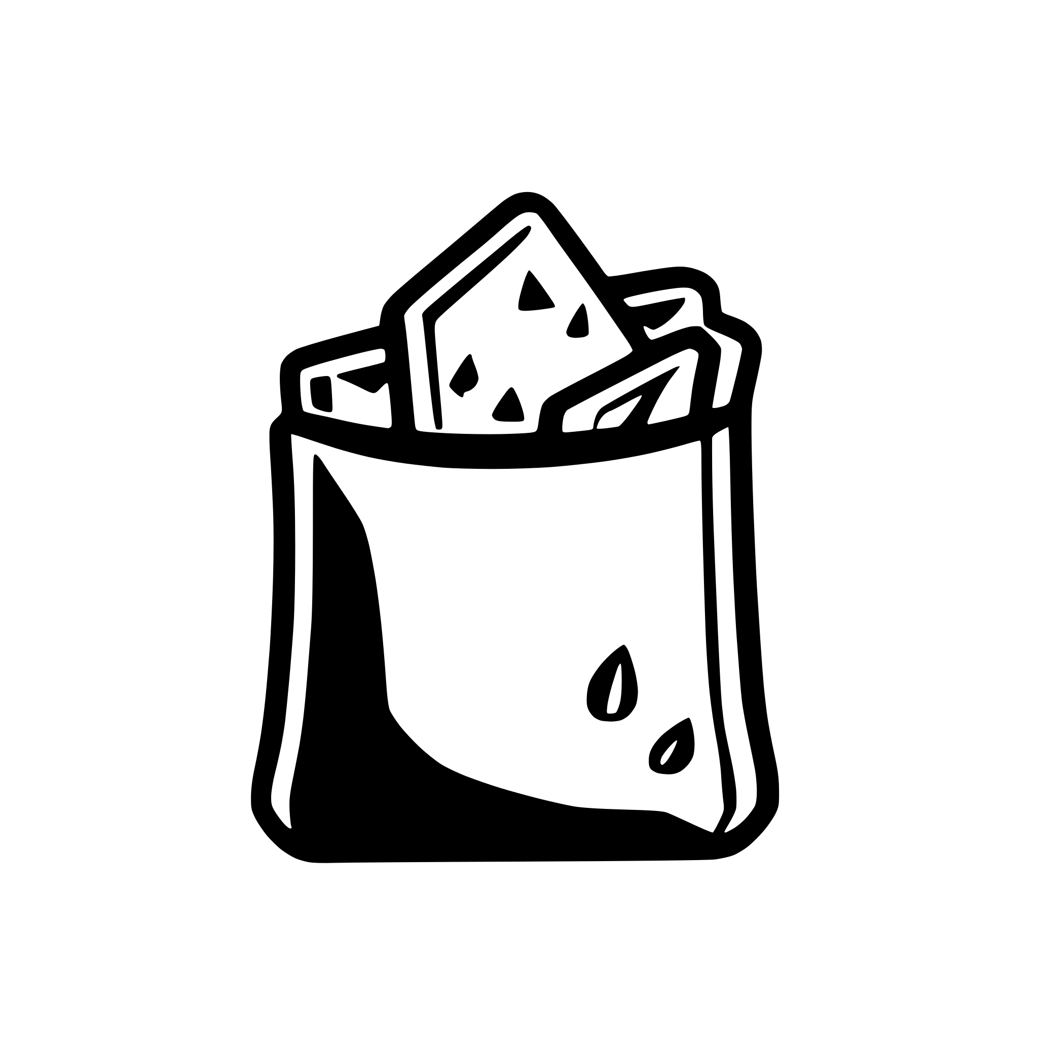 AI-generated SVG of 'a pouch of shards'