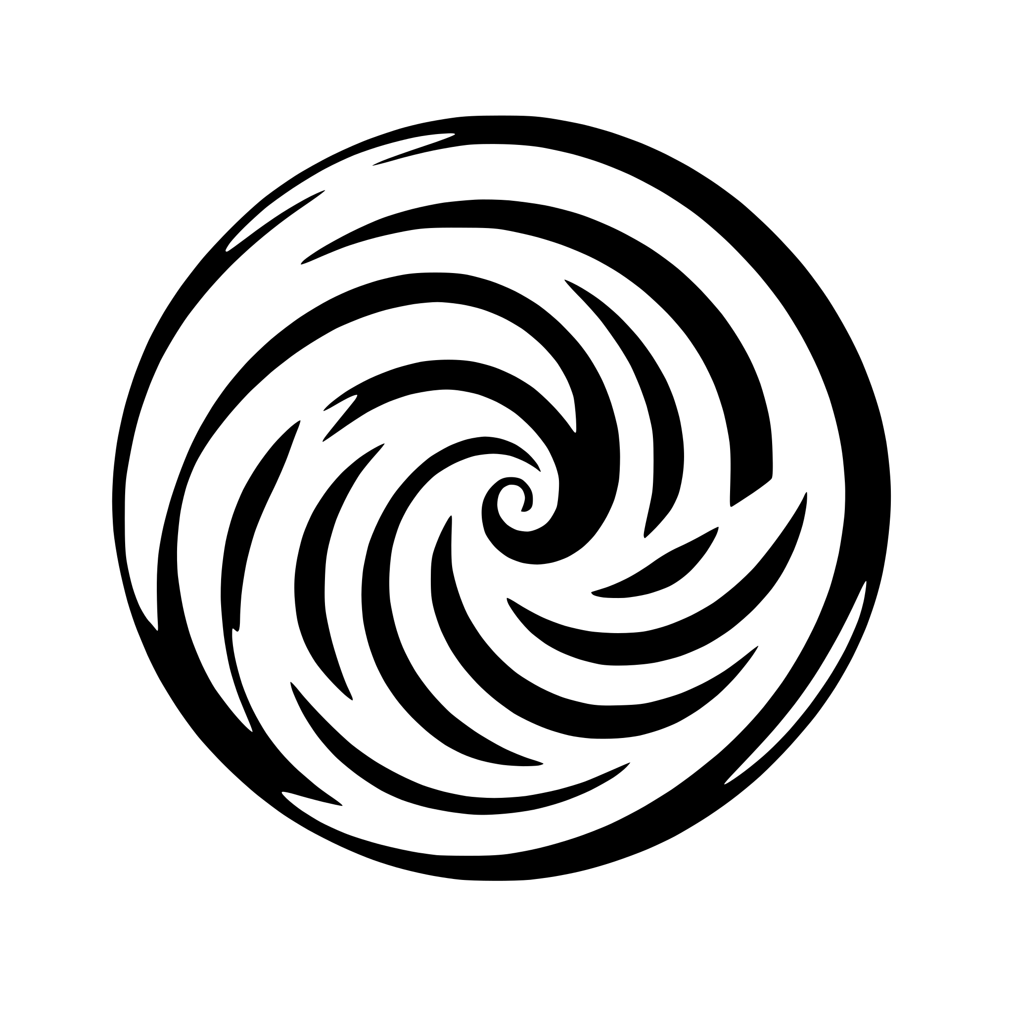 AI-generated SVG of a geometric spiral with three turns