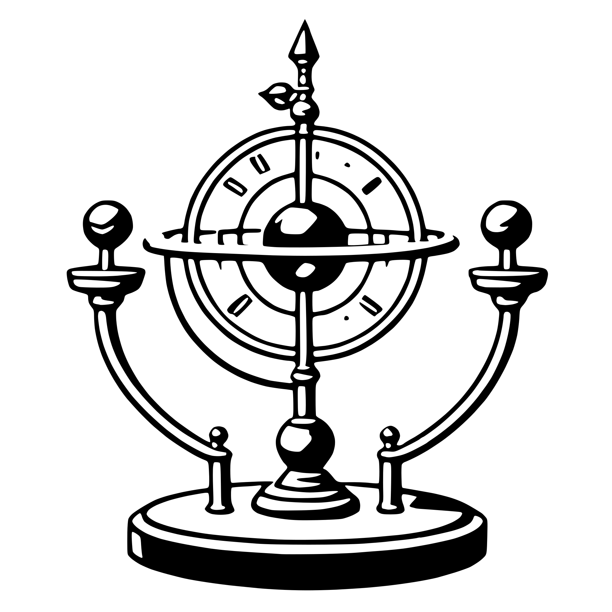 AI-generated SVG of a orrery