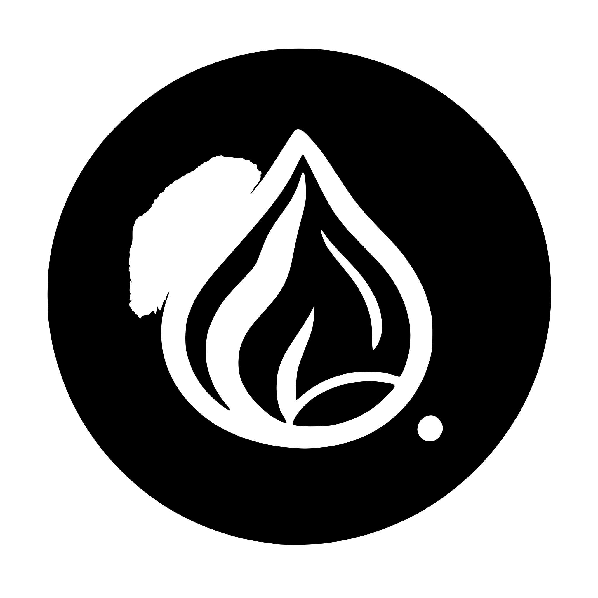 AI-generated SVG of a square app icon with a dark blue background and a stylized white flame symbol split into two shapes in the center. make the flame flow