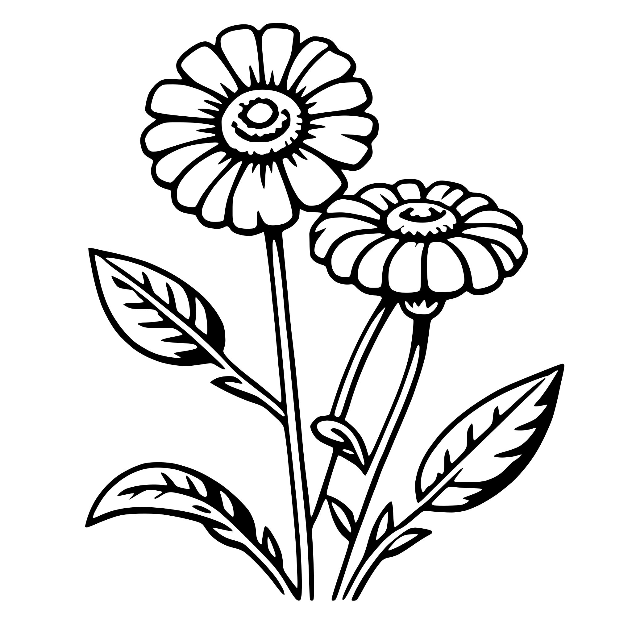 AI-generated SVG of a marigold