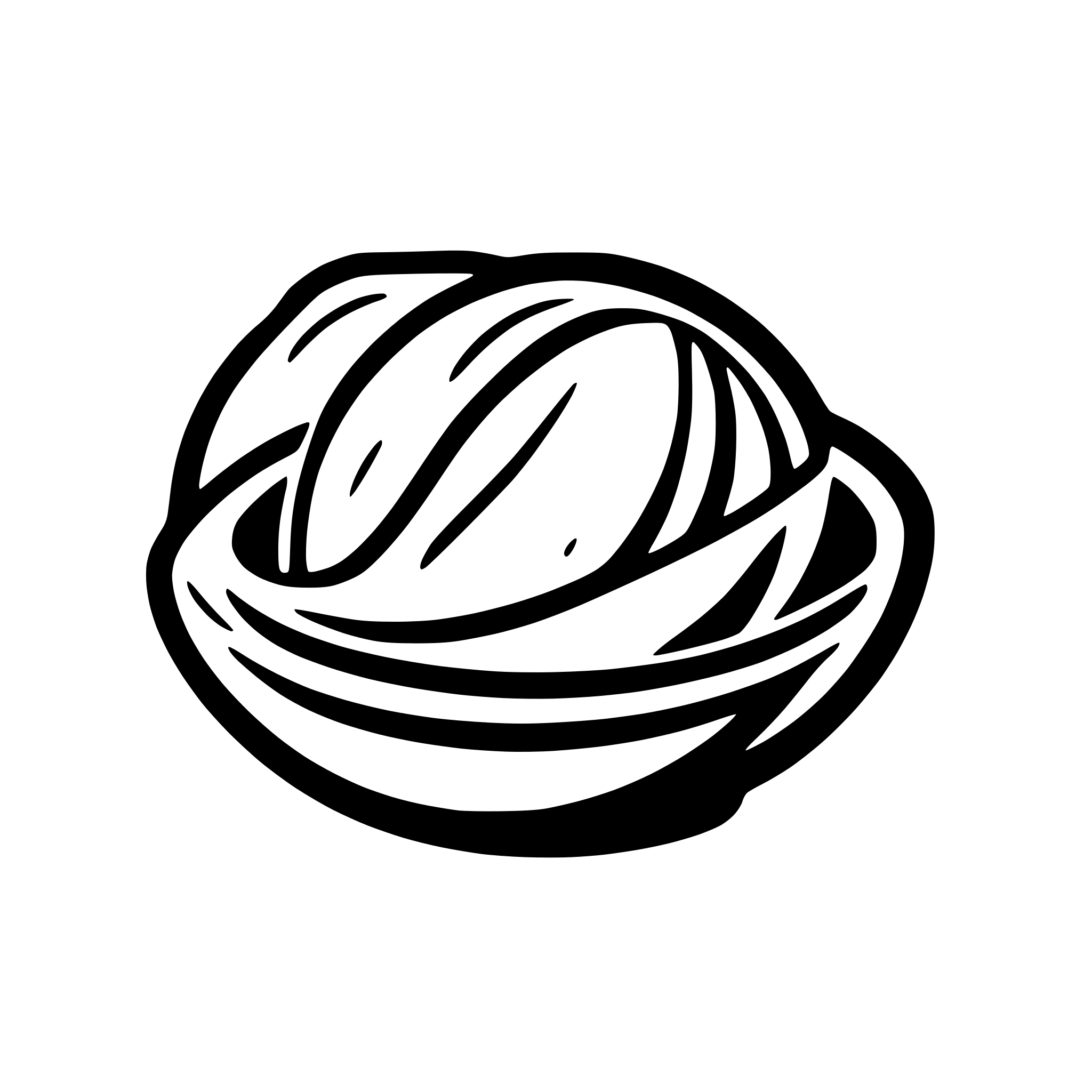 AI-generated SVG of a dumpling-saturn, white logo, rotate 45 degrees