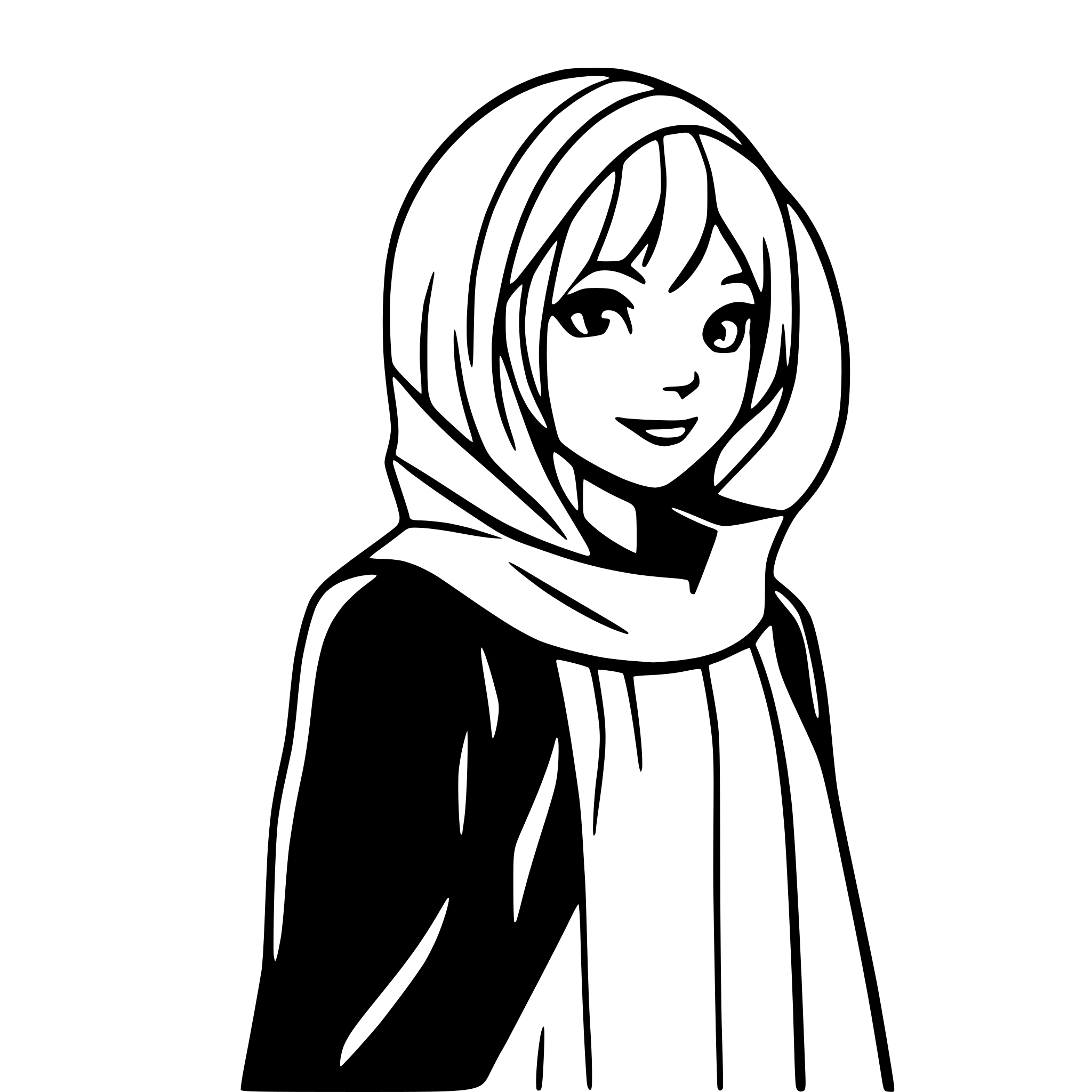AI-generated SVG of a the handmaid's tail, hood
