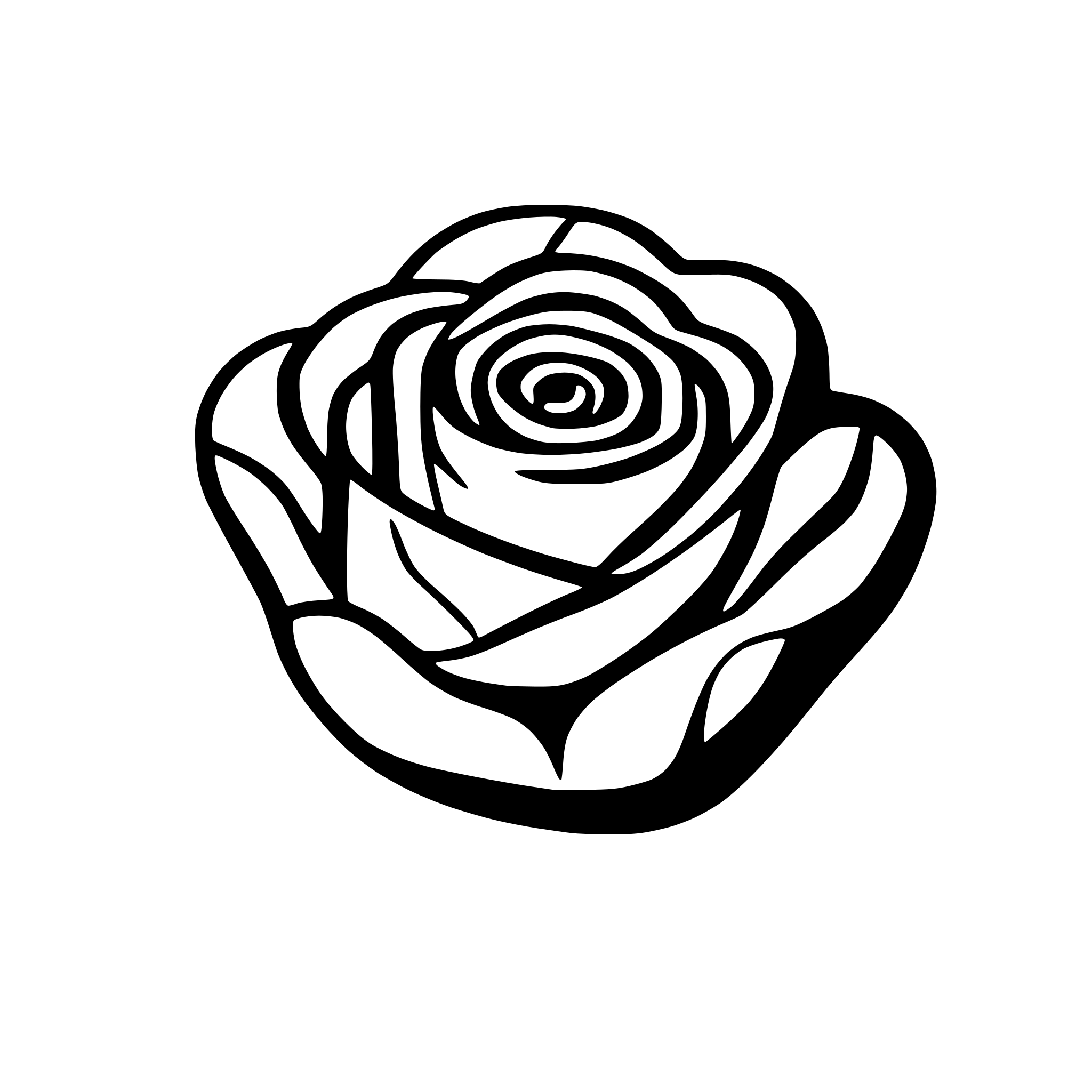 AI-generated SVG of 'rose in heart'