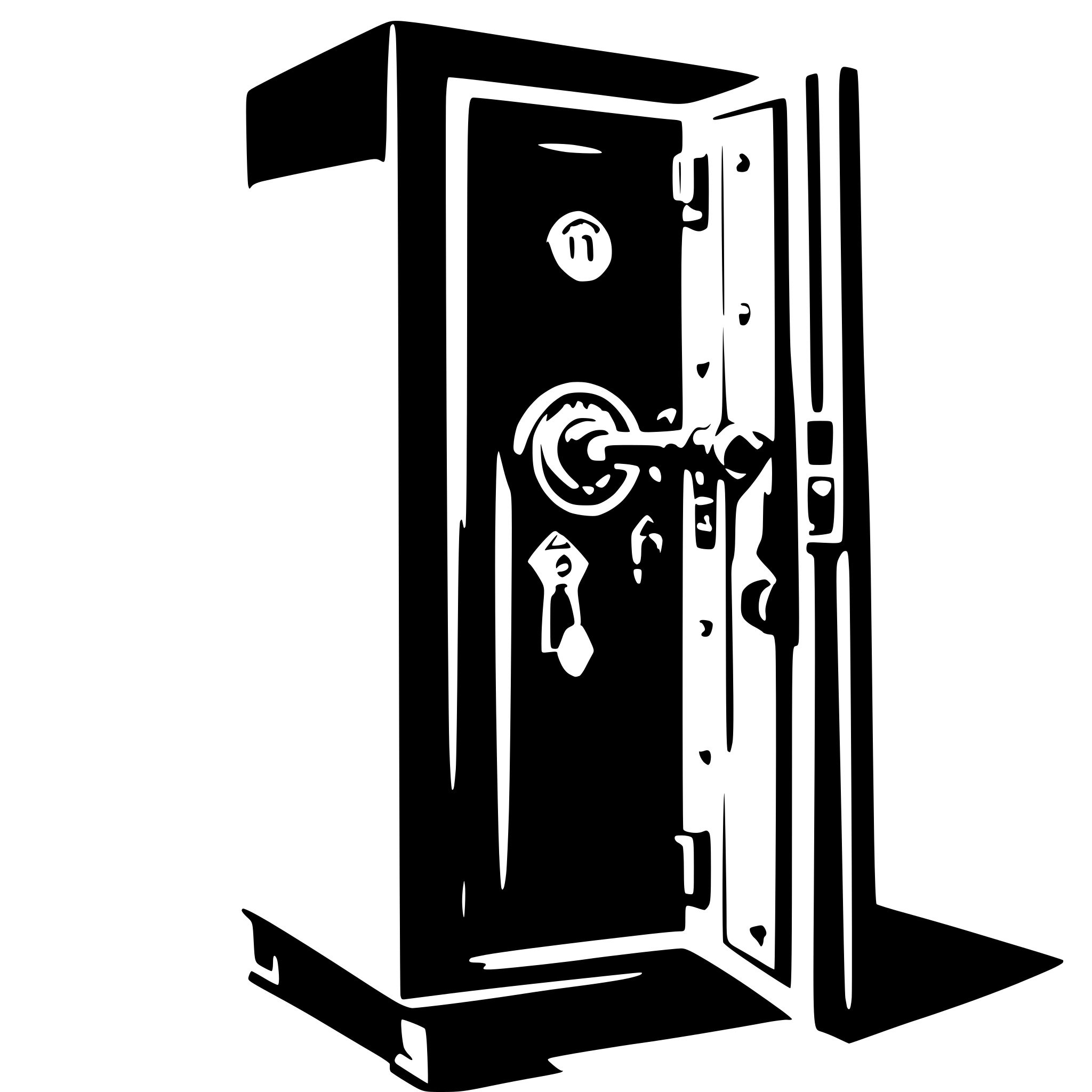 AI-generated SVG of a An artwork getting locked away in a safe