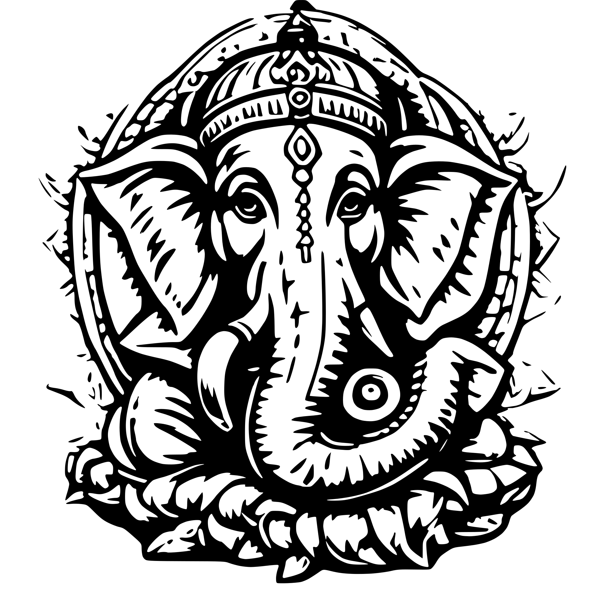 AI-generated SVG of a Colored Lord ganesh