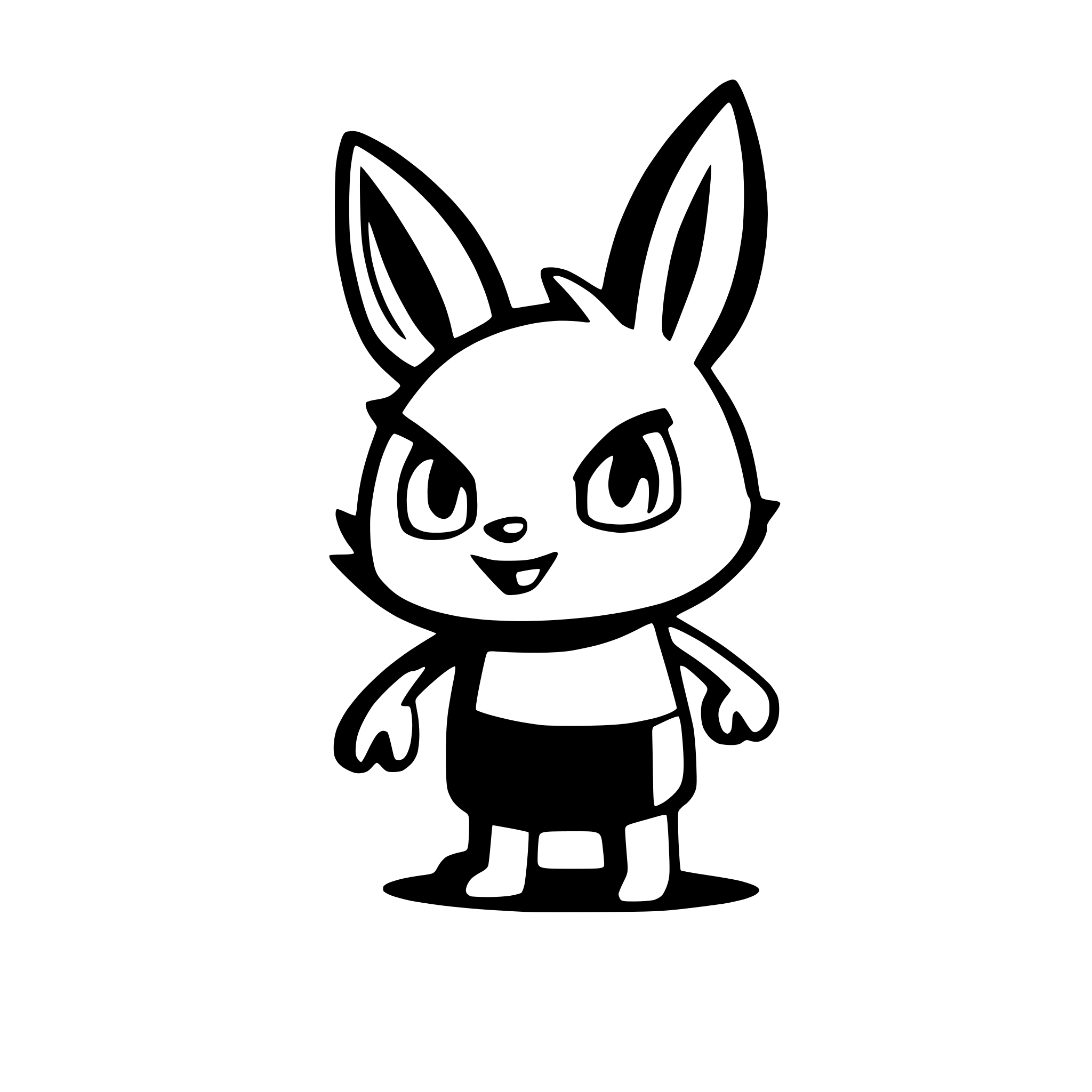 AI-generated SVG of 'angry black cartoon rabbit'
