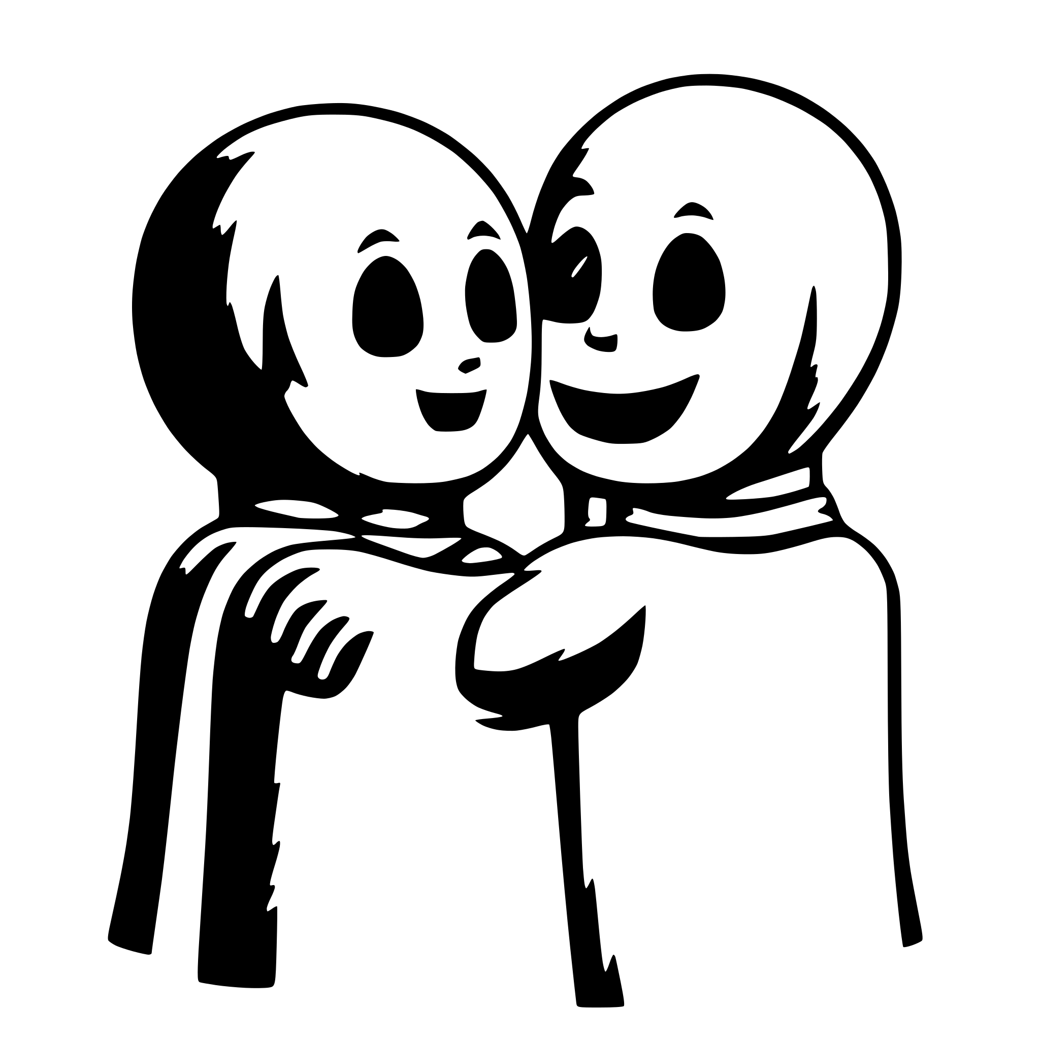 AI-generated SVG of 'two ghosts hugging each other'