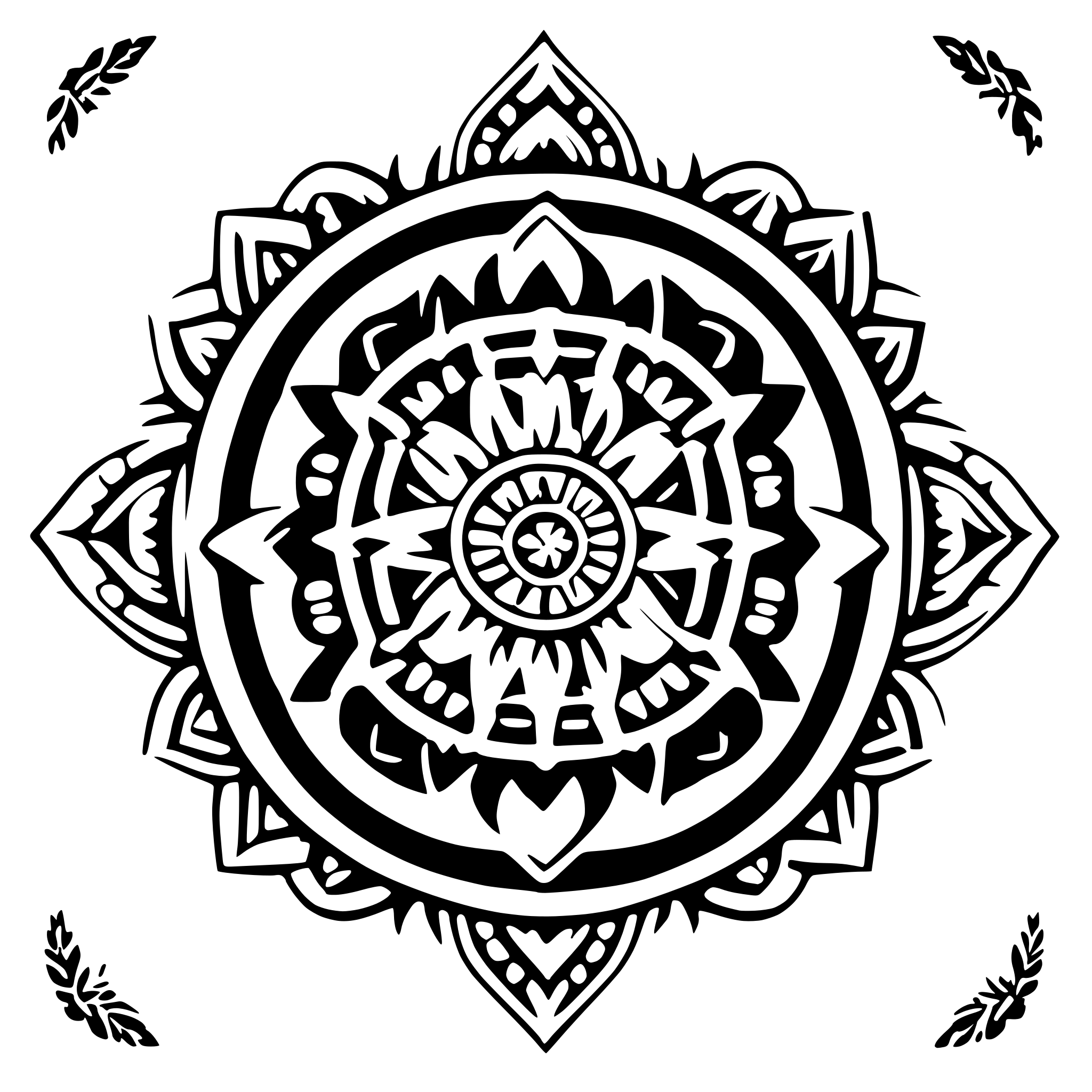 AI-generated SVG of a Mandala zu meinem Namen Linda