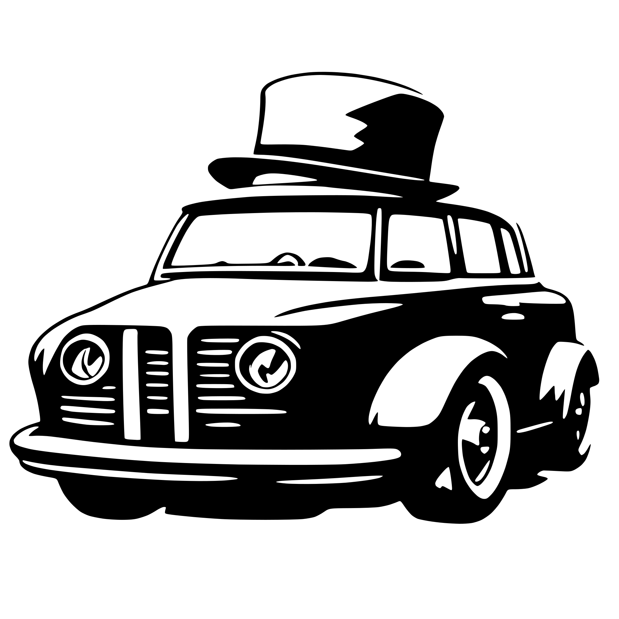 AI-generated SVG of a car with hat
