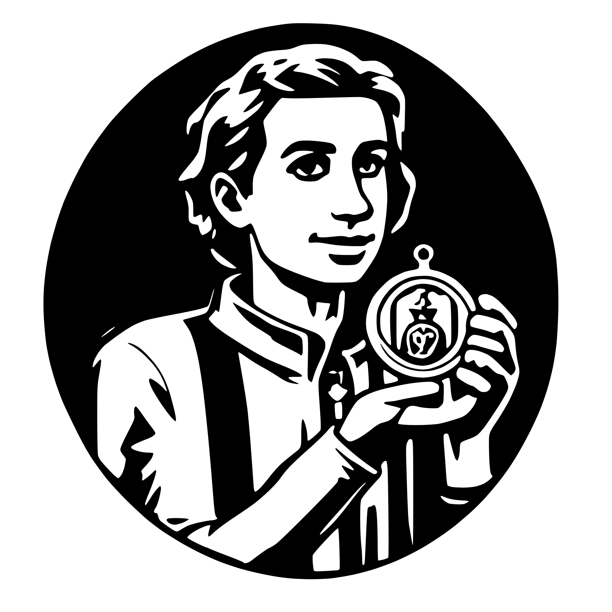 AI-generated SVG of 'man holding medal'