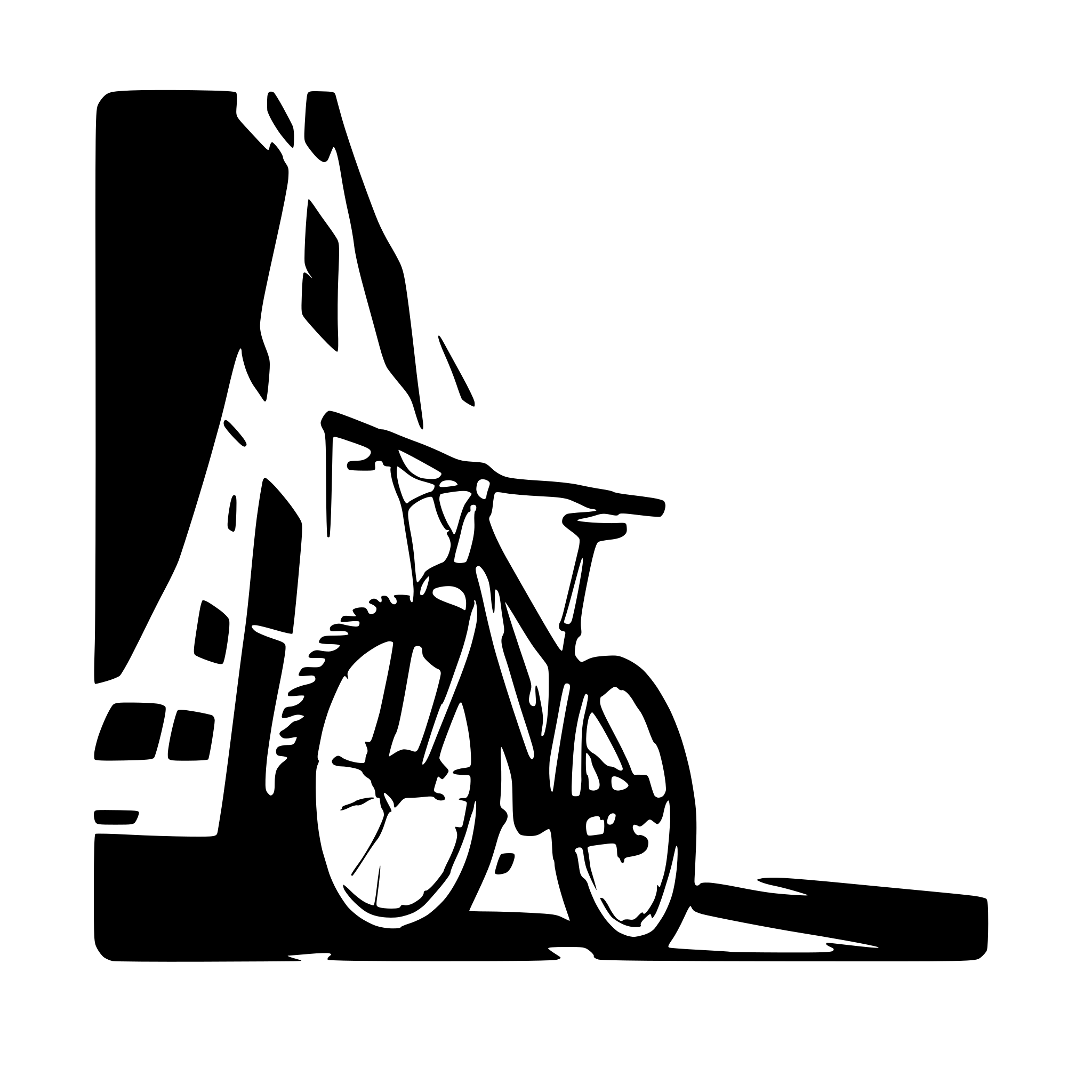 AI-generated SVG of a mountainbike breaking out of a picture frame
