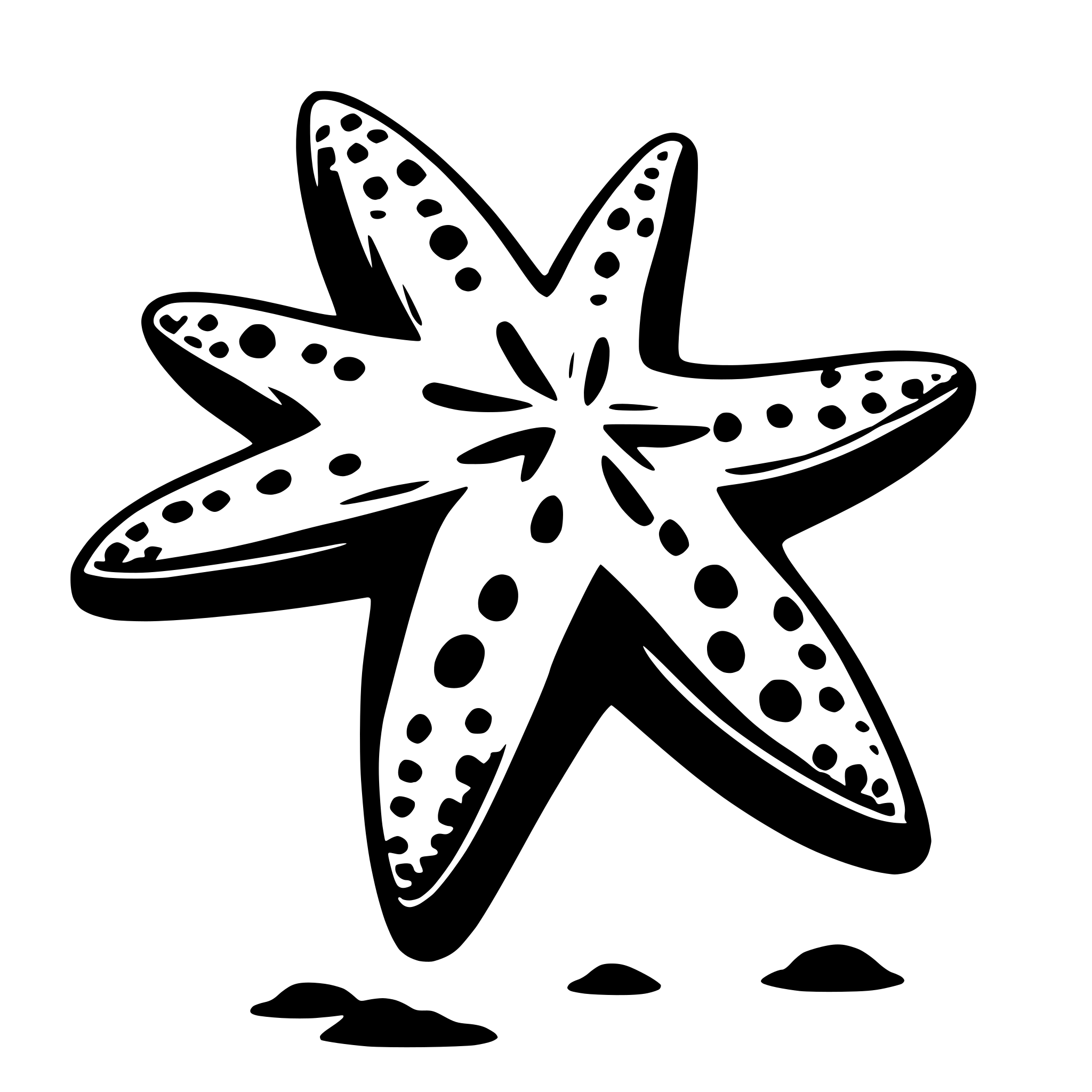 AI-generated SVG of 'starfish cartoon style'