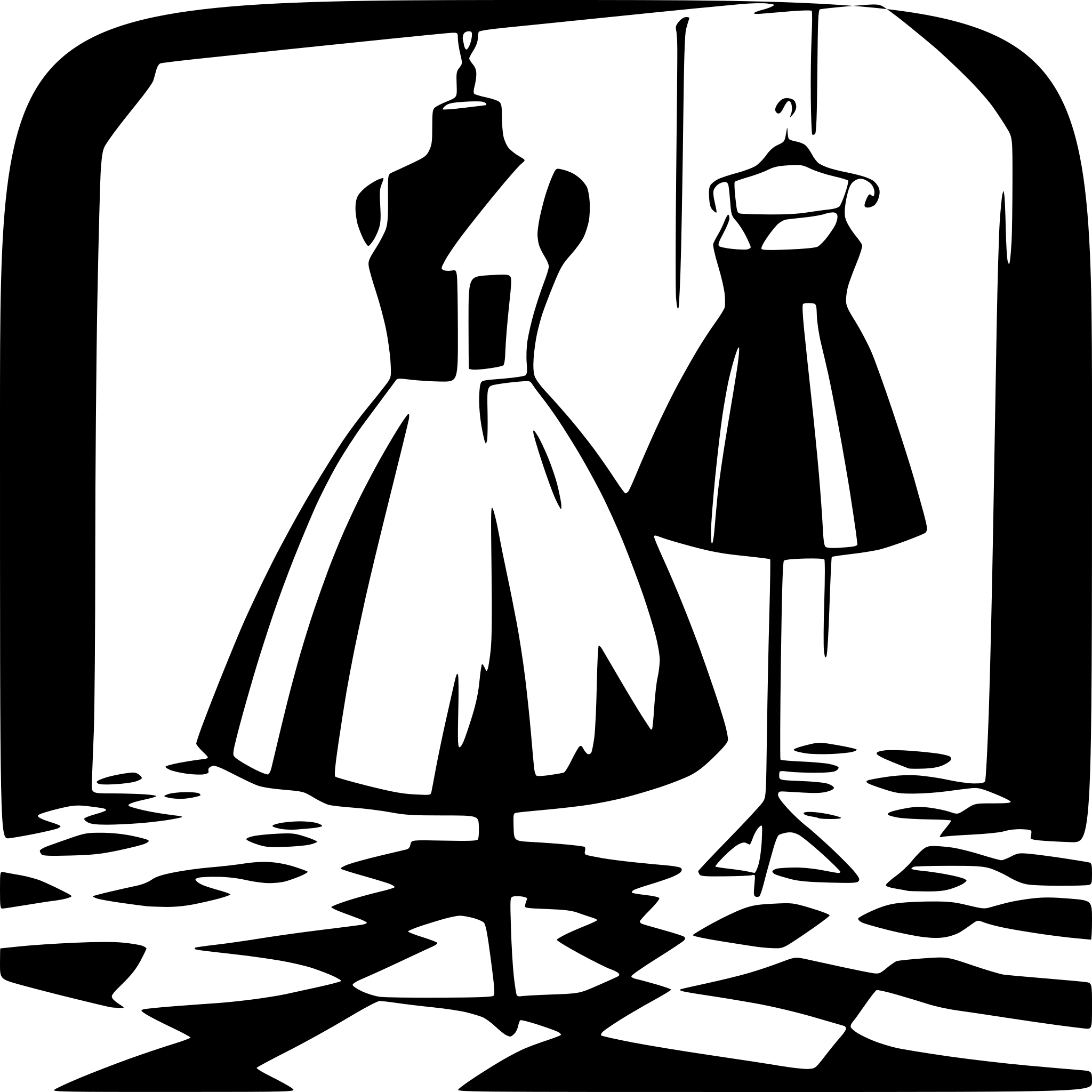 AI-generated SVG of a tailor dress with a wide skirt without a clothes rail