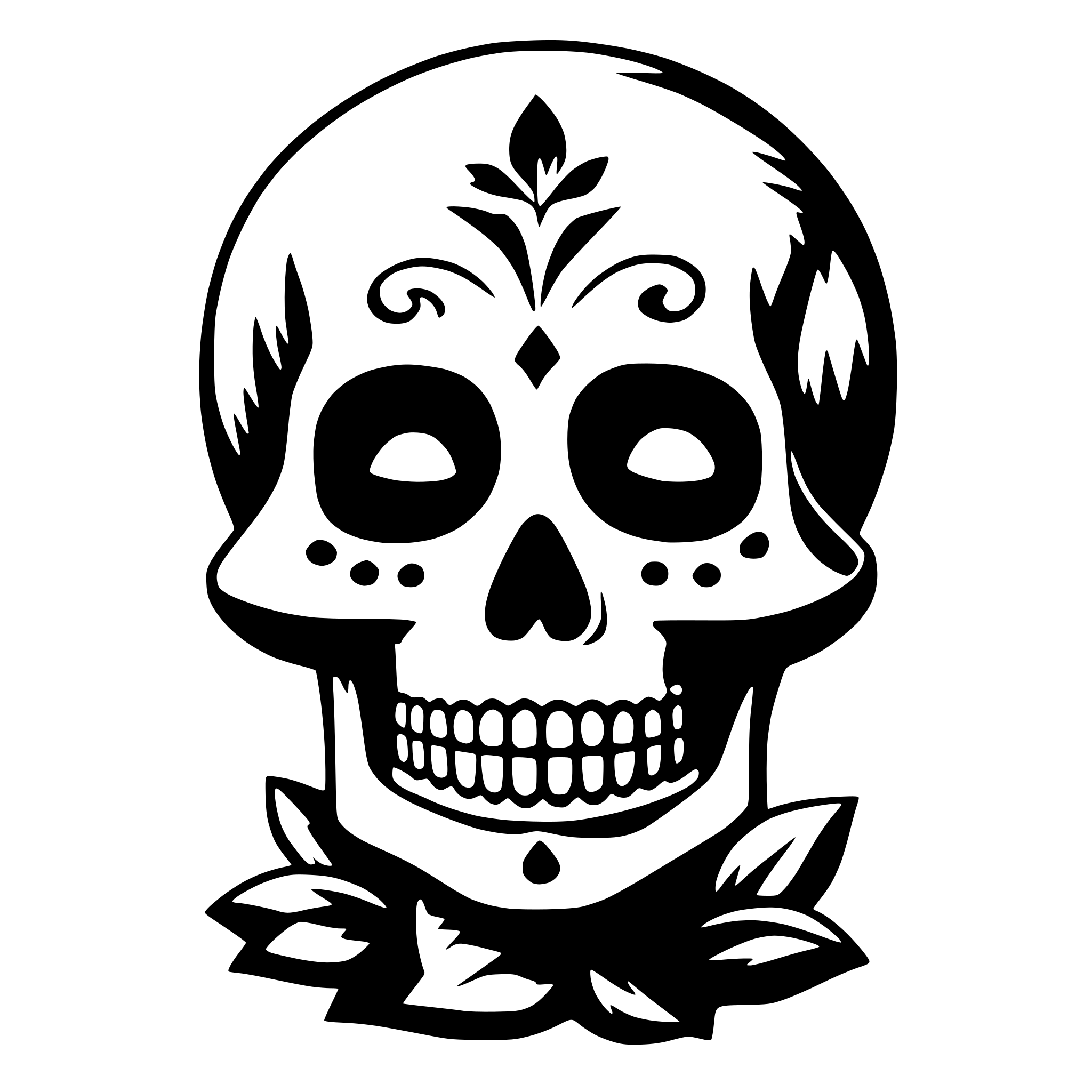 AI-generated SVG of 'day of dead with flowers'