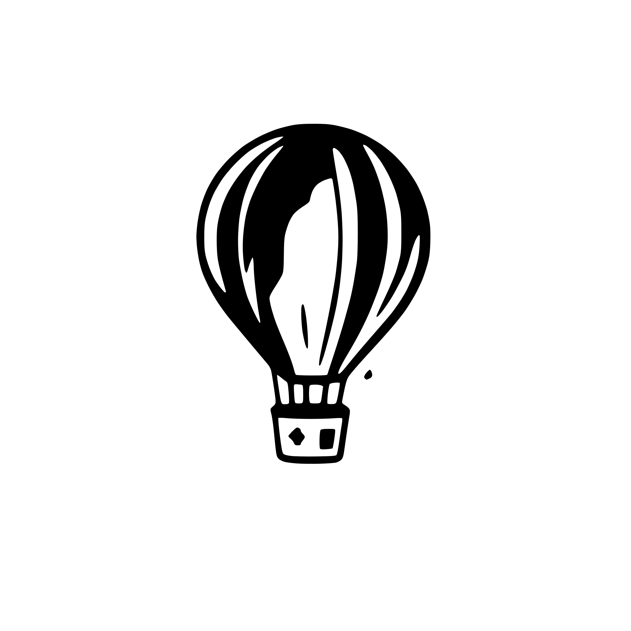 AI-generated SVG of a hot air balloon in color between two clouds