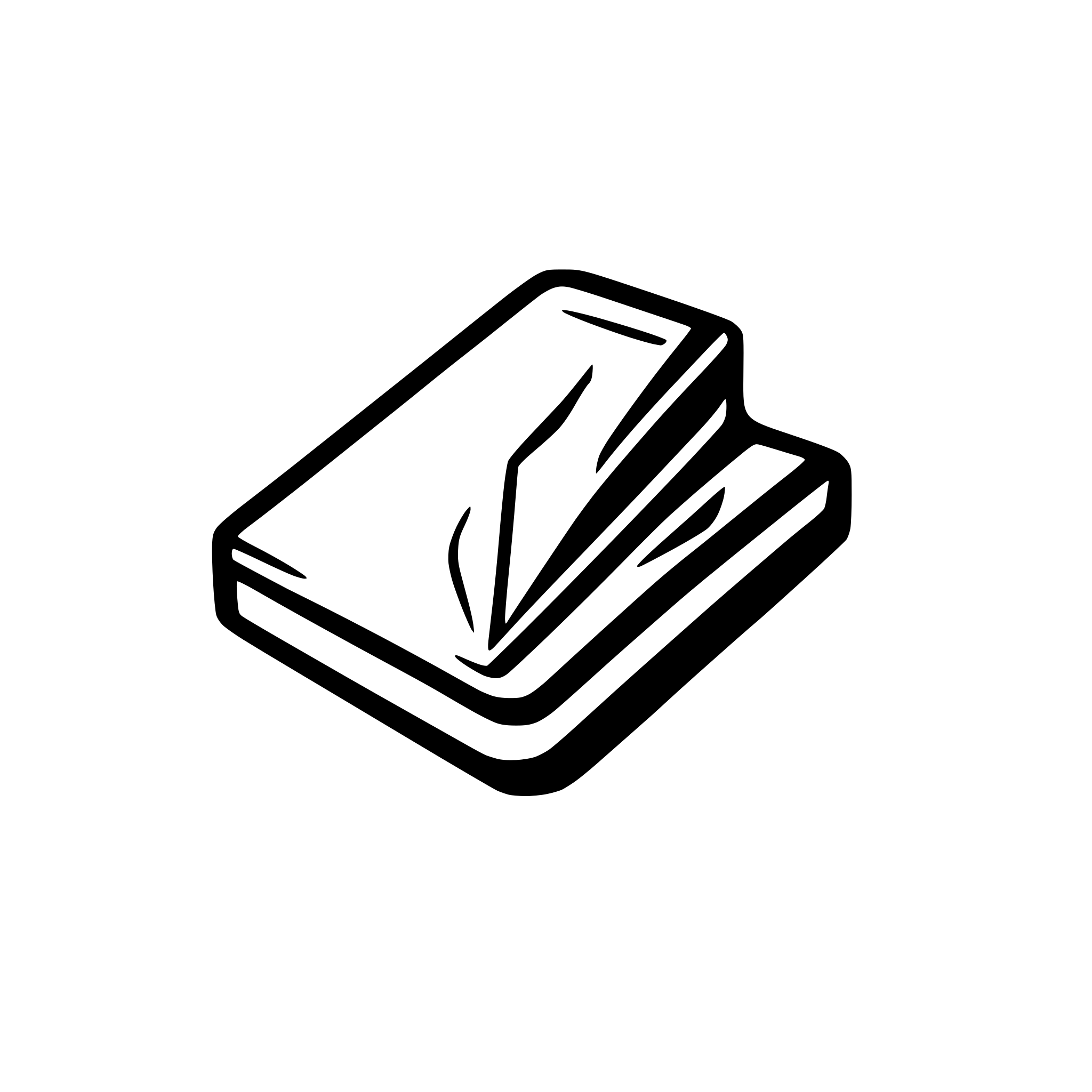 AI-generated SVG of 'A smiling book'