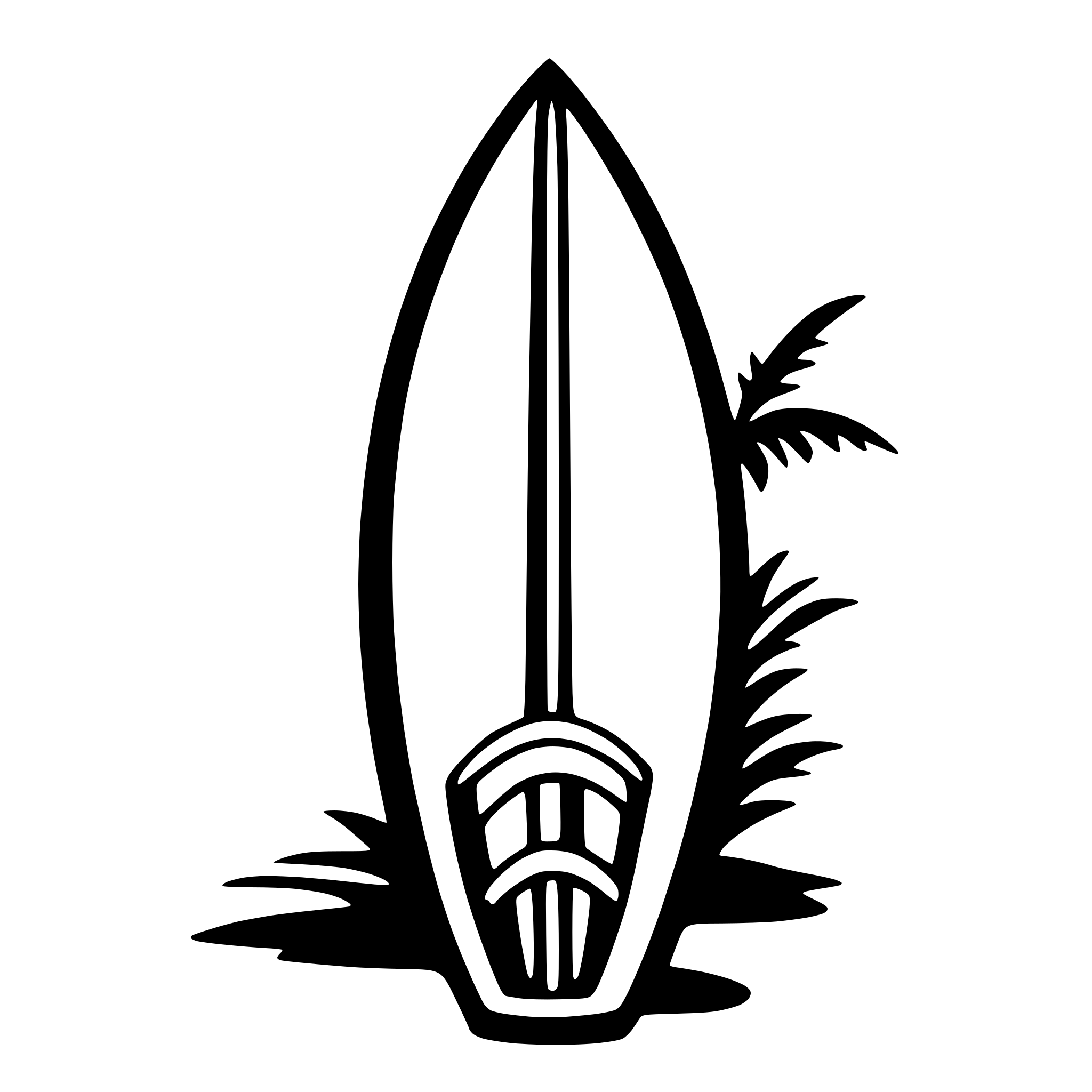 AI-generated SVG of 'surfboard'