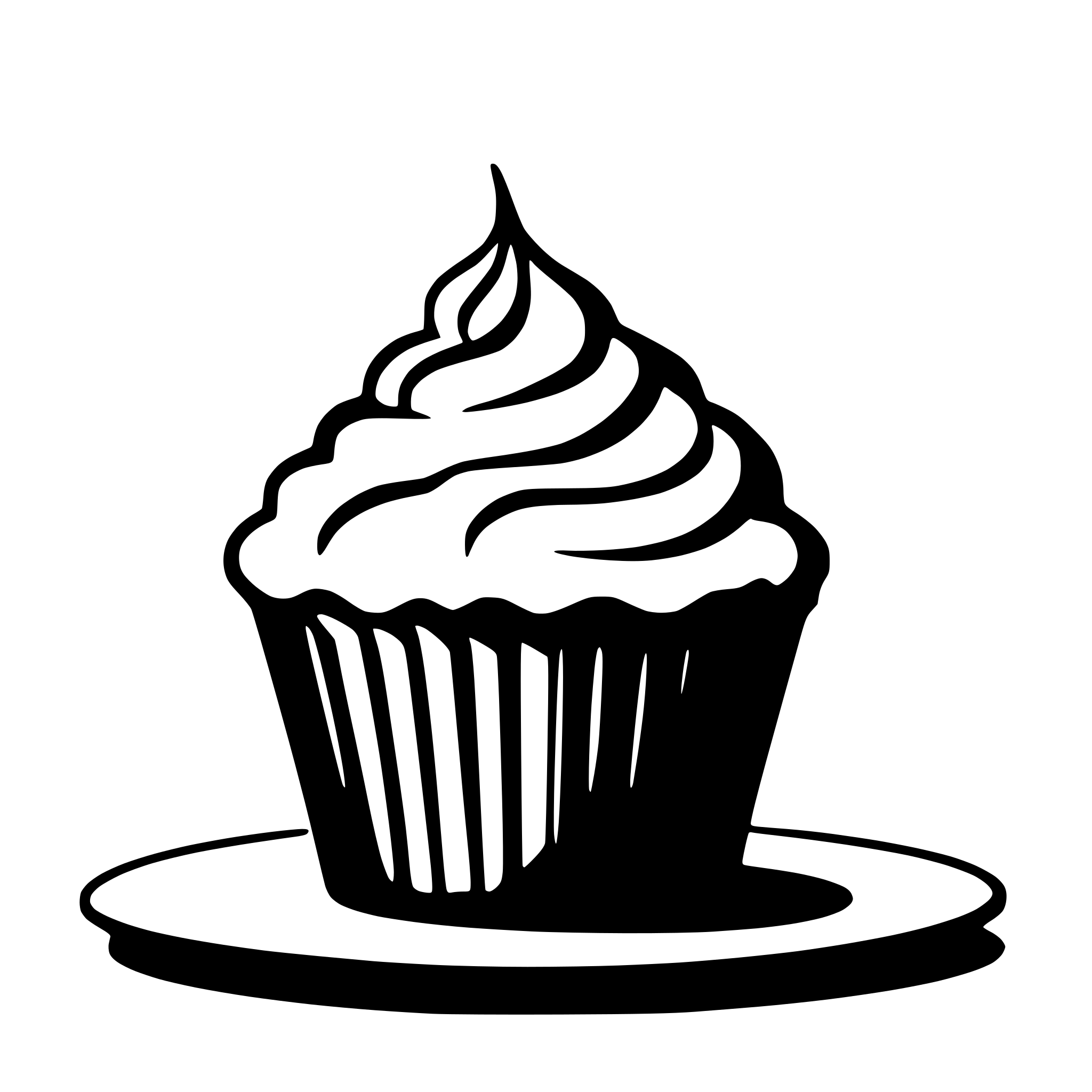 AI-generated SVG of a outline of a cupcake with nothing in the middle no details