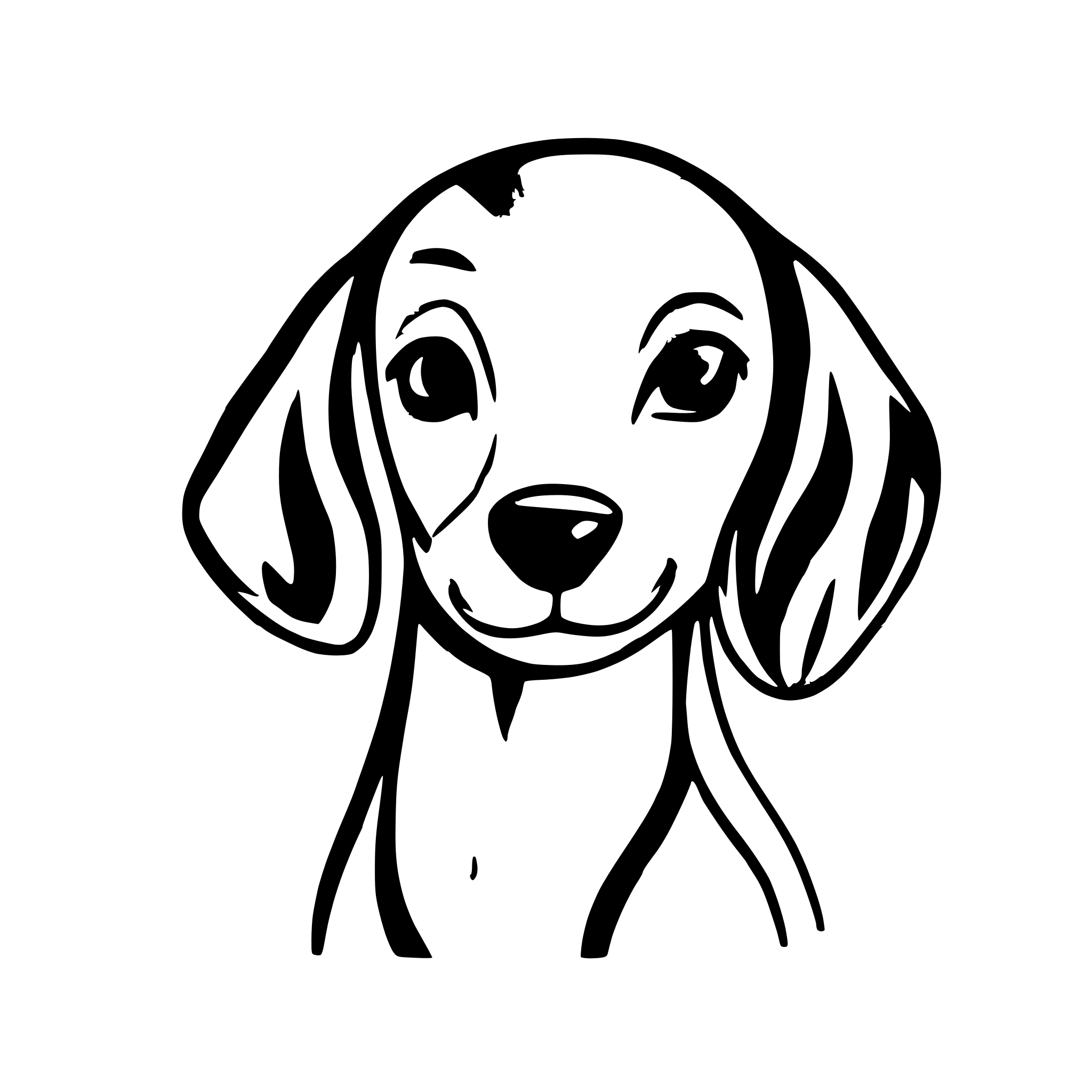 AI-generated SVG of a Single continuous line drawing cute dachshund