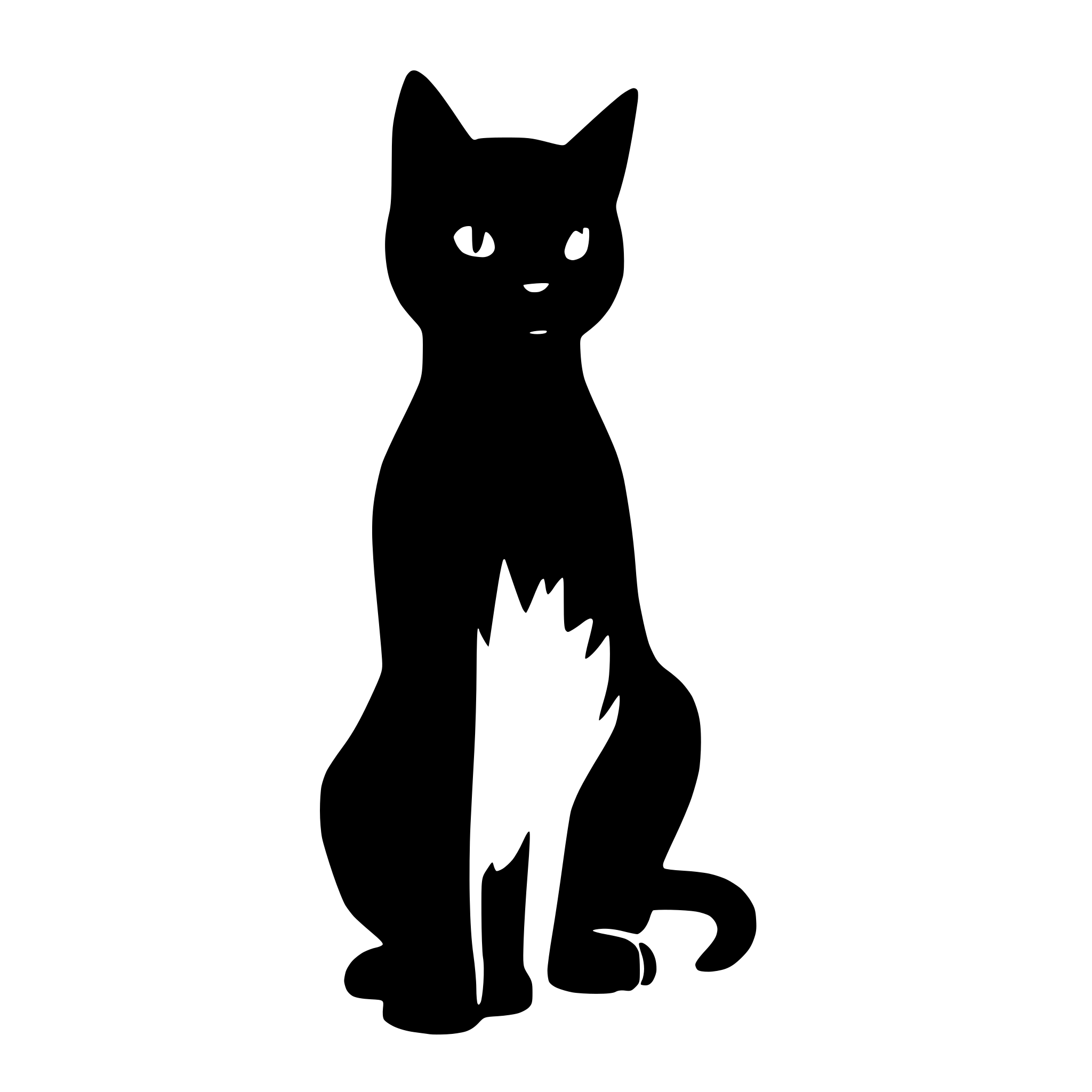 AI-generated SVG of a cat standing silhouette