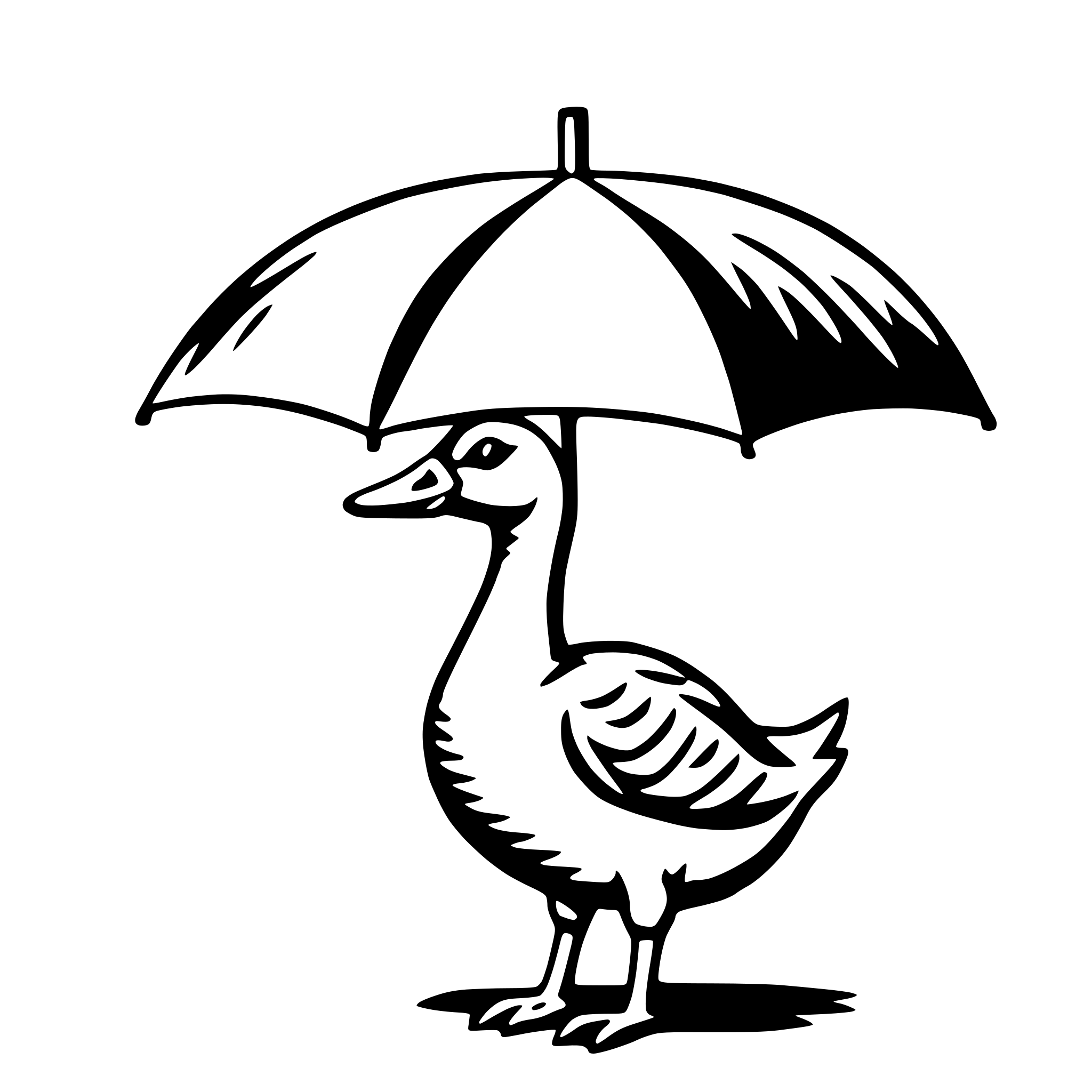 AI-generated SVG of a goose with umbrella