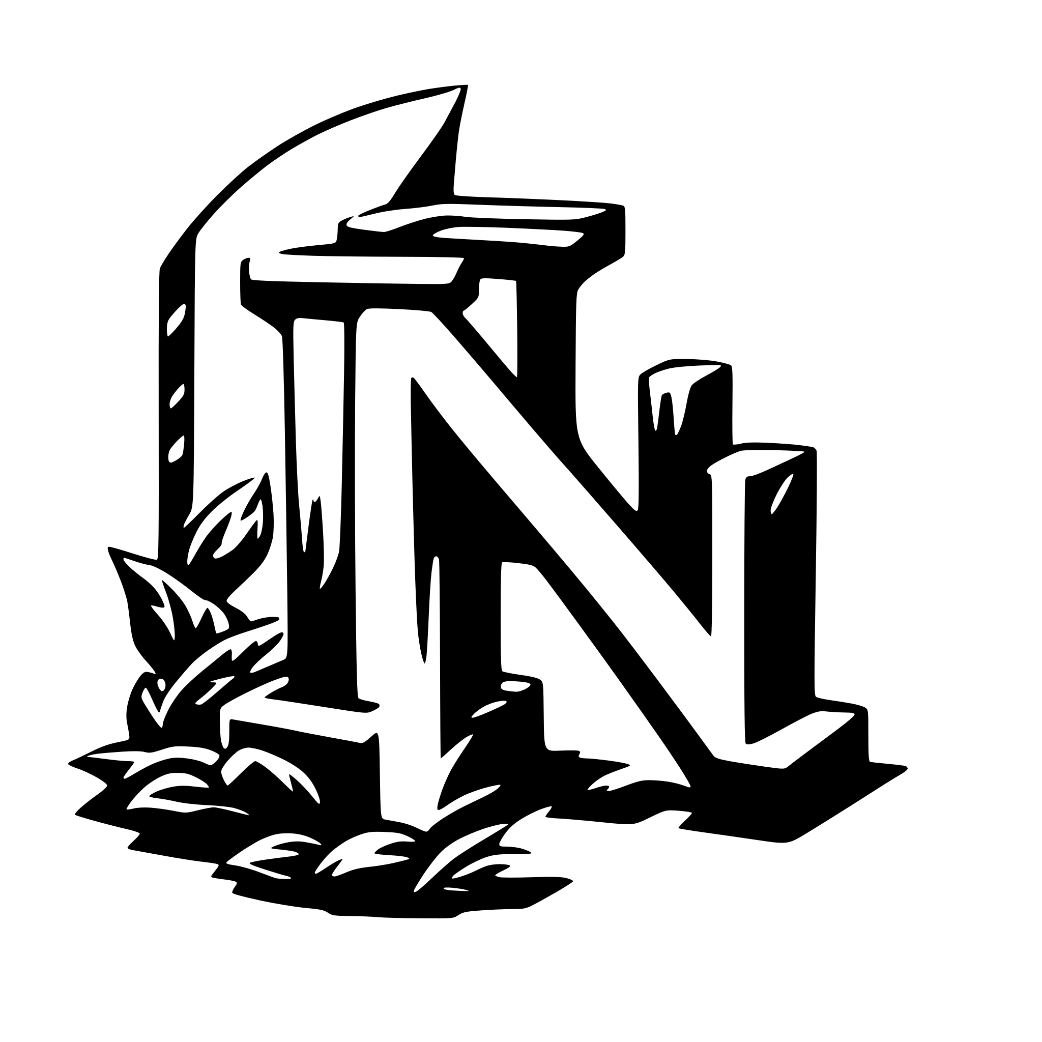 AI-generated SVG of a Old symbol with N letter