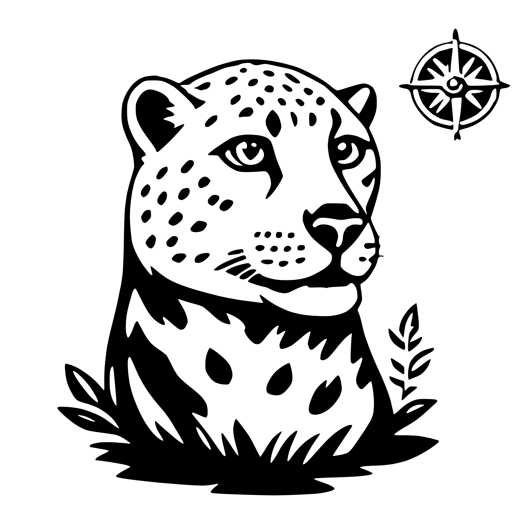 AI-generated SVG of a cheetah with compass