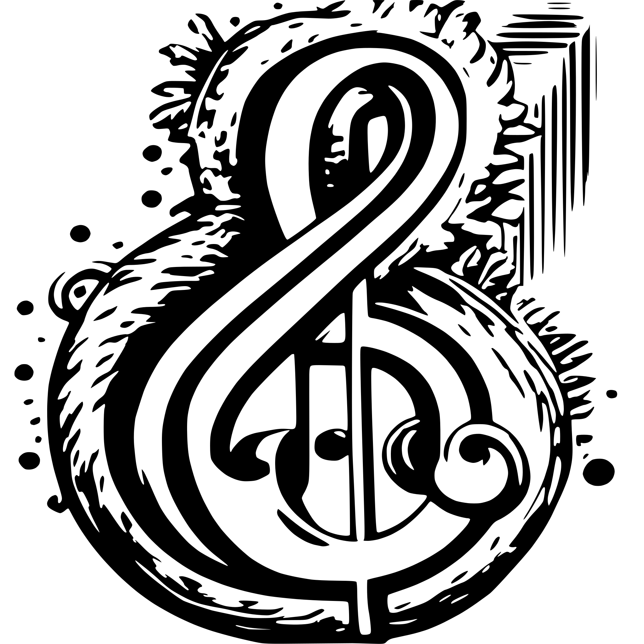 AI-generated SVG of a a music clef minimalistic but with detail black-white AI-generated SVG of a a music clef minimalistic but with detail black-white