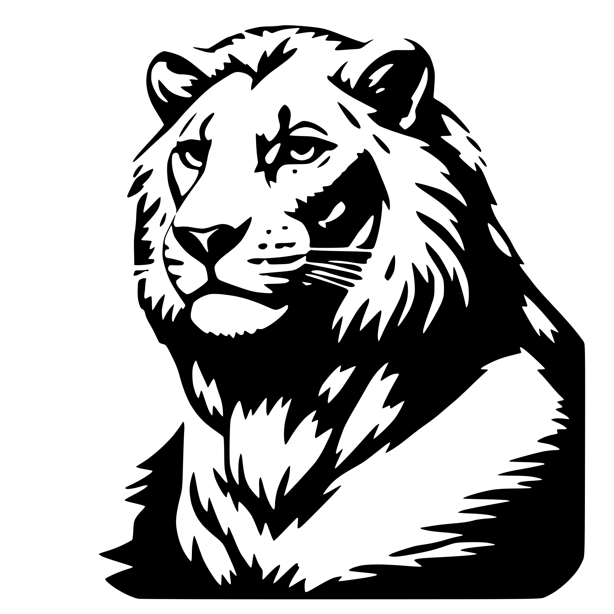 AI-generated SVG of a Leão de frente