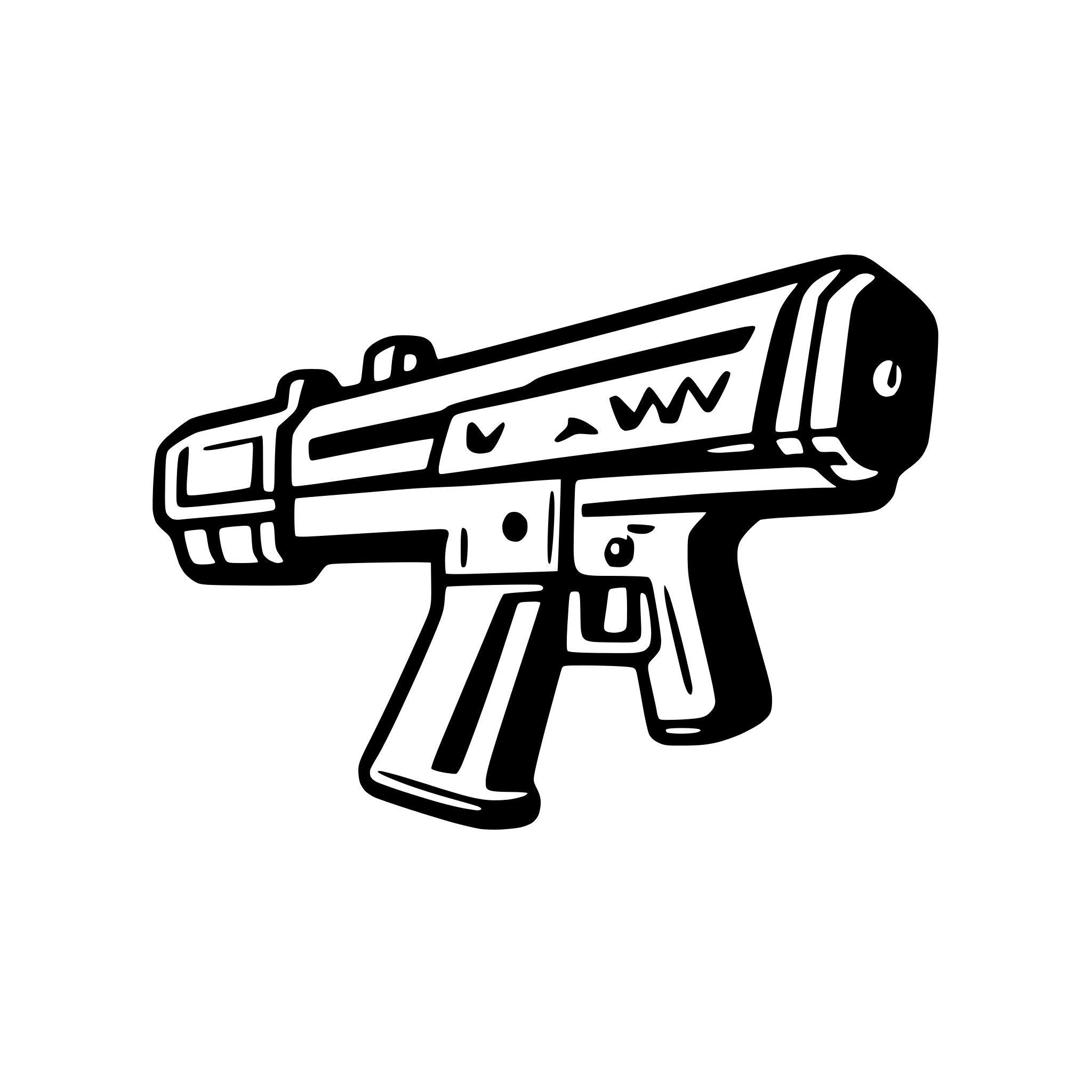 AI-generated SVG of a Create a logo using the Letters DTF for a weapons accessories thing