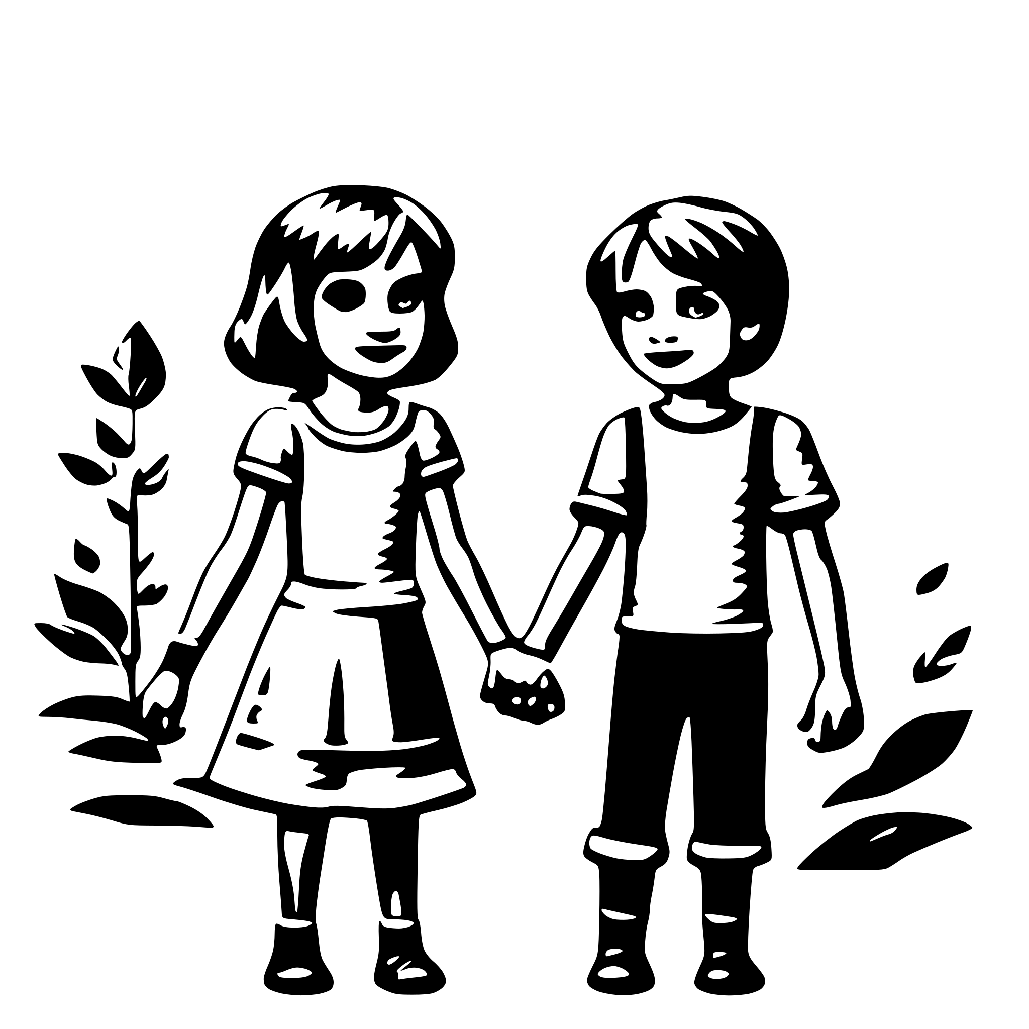 AI-generated SVG of a children holding hands and the world