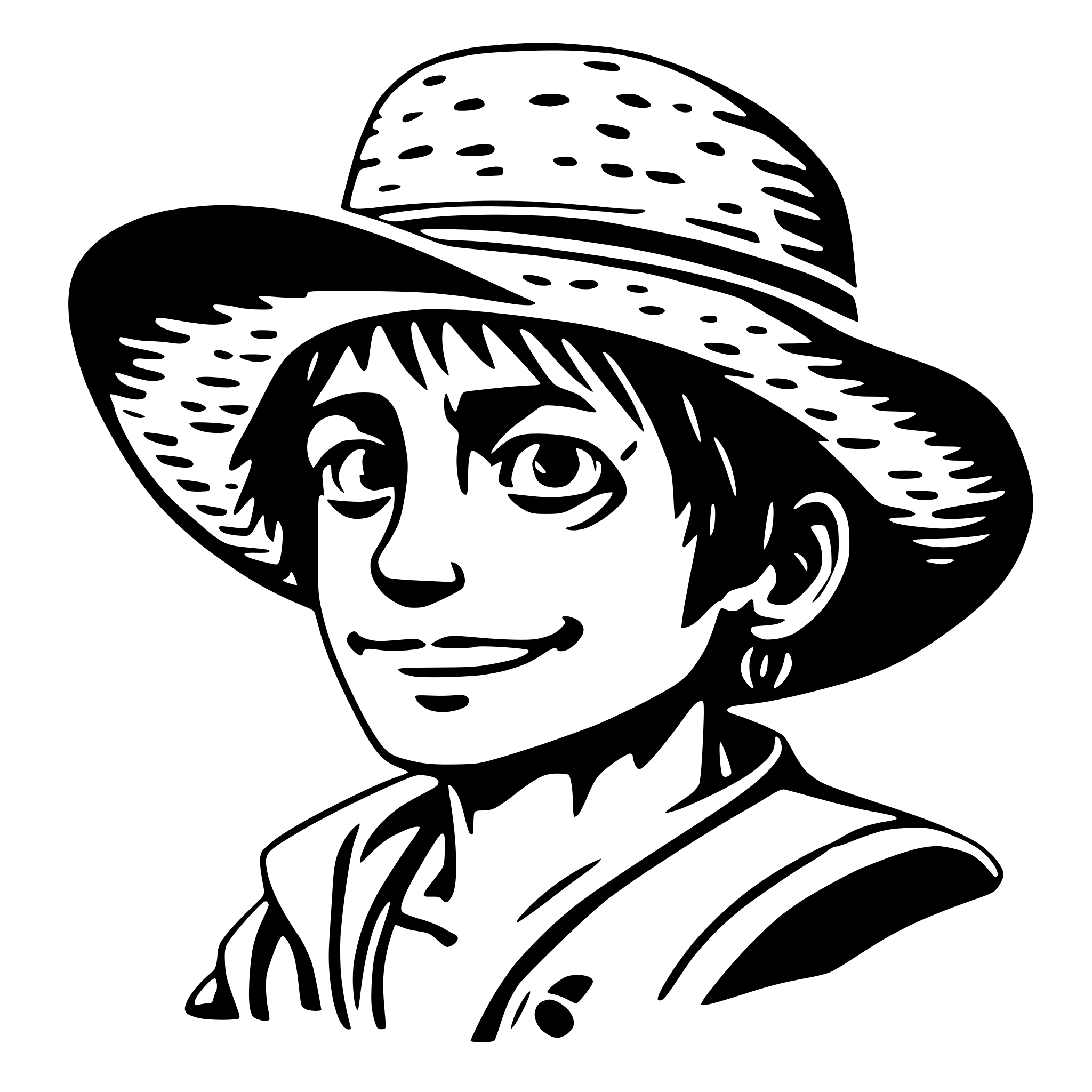 AI-generated SVG of 'luffy straw hat'