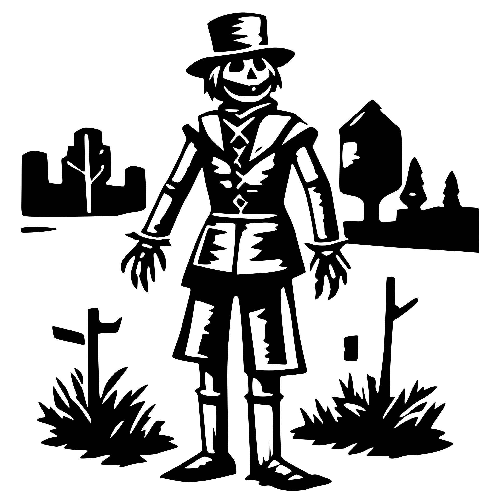 AI-generated SVG of a scarecrow
