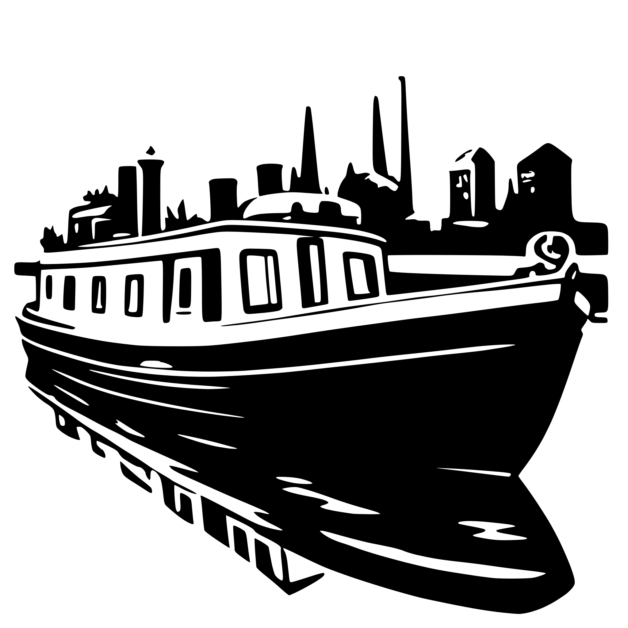 AI-generated SVG of 'canal boat'