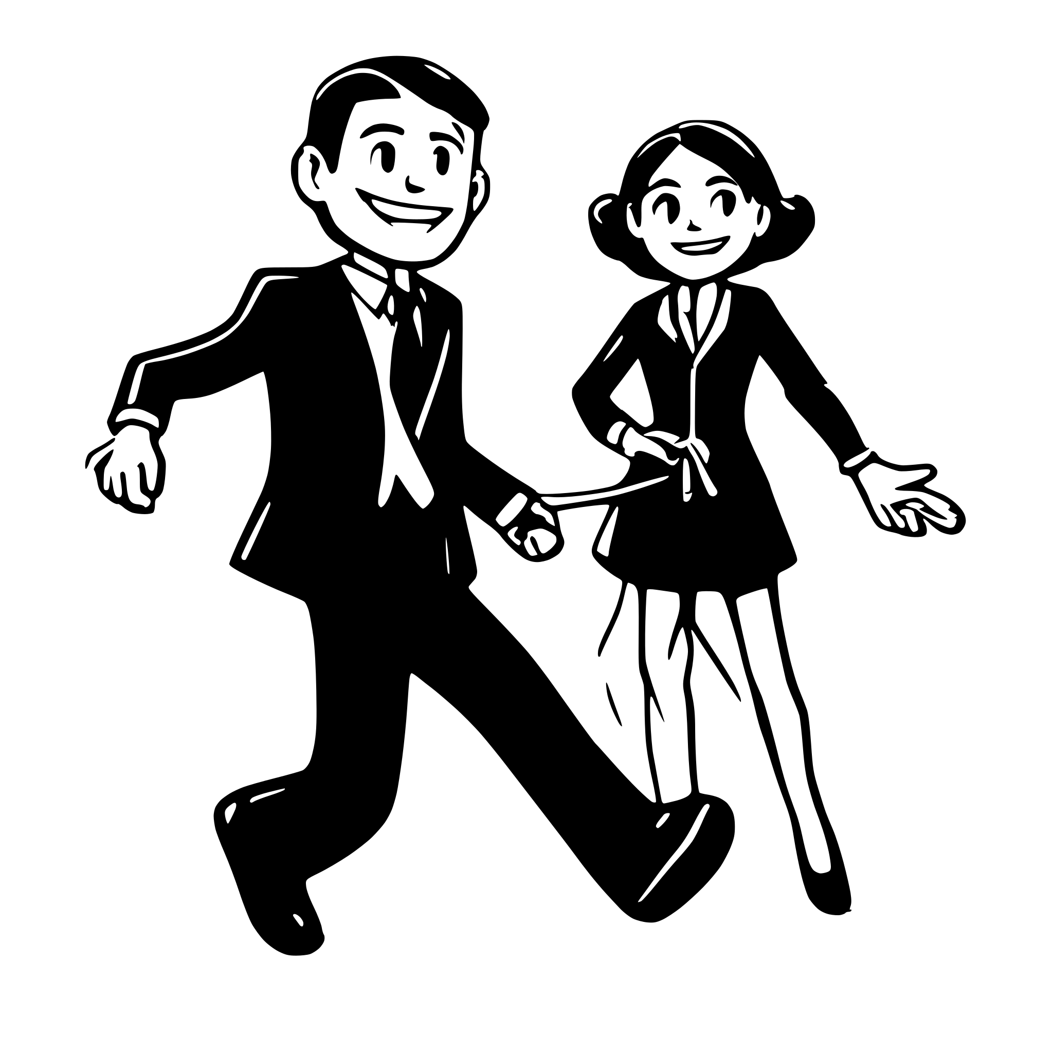 AI-generated SVG of a A man in a black suit and tie, middle-aged and dark-skinned, is running to the left, with a rope tied around his waist.  Three other people, also dark-skinned, are pulling on the other end of the rope that is tied to the man, positioned in a line to the right of the central figure.  They are in casual clothing. The scene is set on a light brownish-gray paved area.  In the background, the kenyan parliament is visible on the left side of the image.  The perspective is from a slightly elevated view