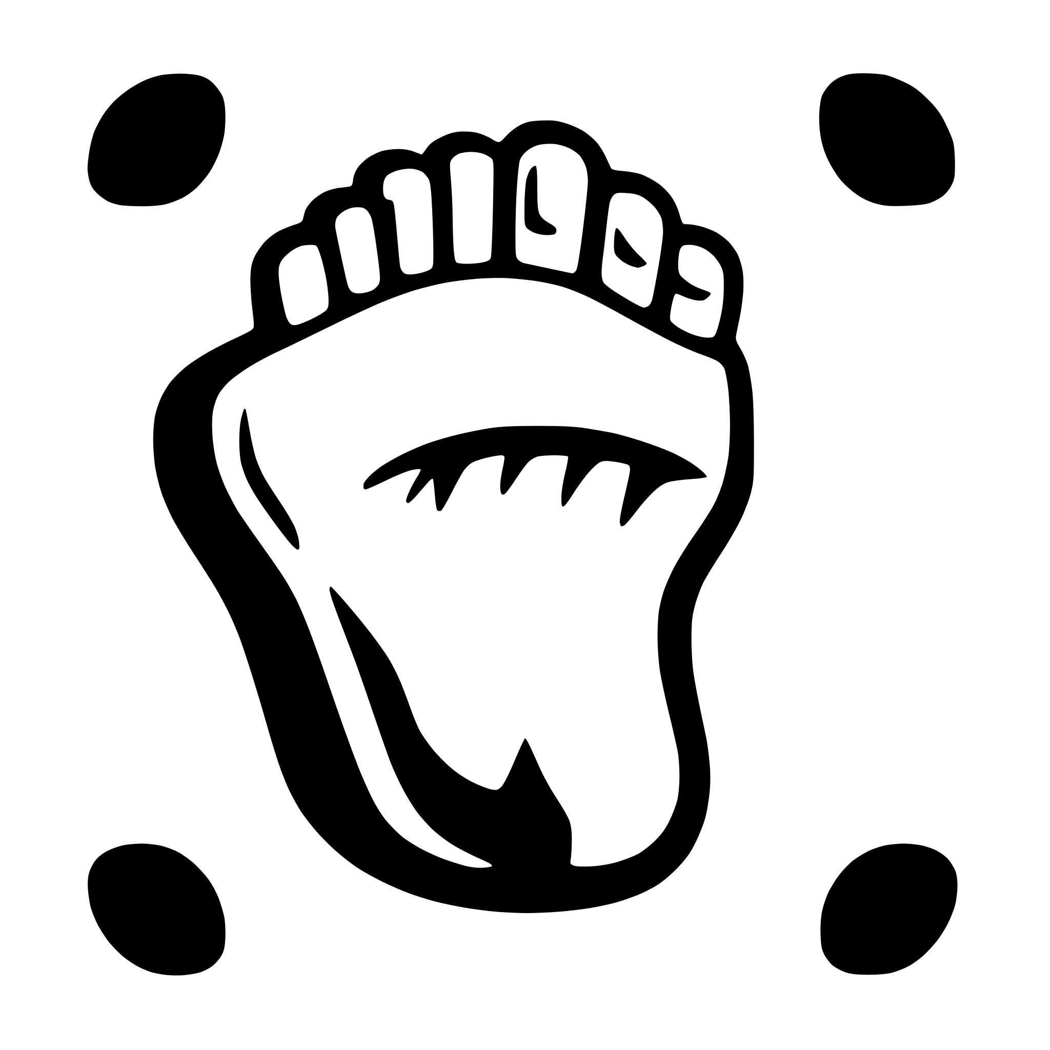 AI-generated SVG of a a human foot sole as an icon. orderly organized toes, big toe and the rest!