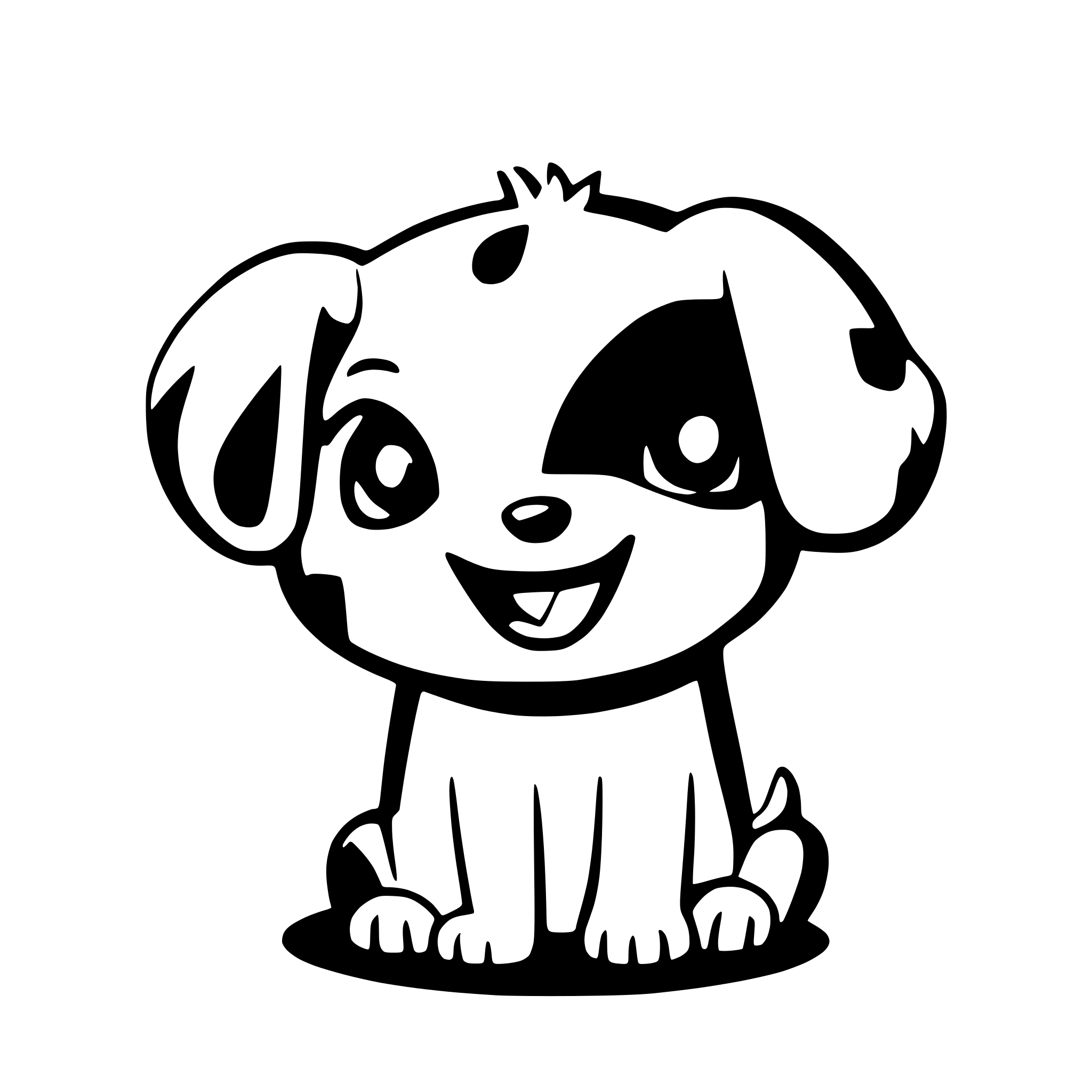 AI-generated SVG of 'cute happy dog comic'
