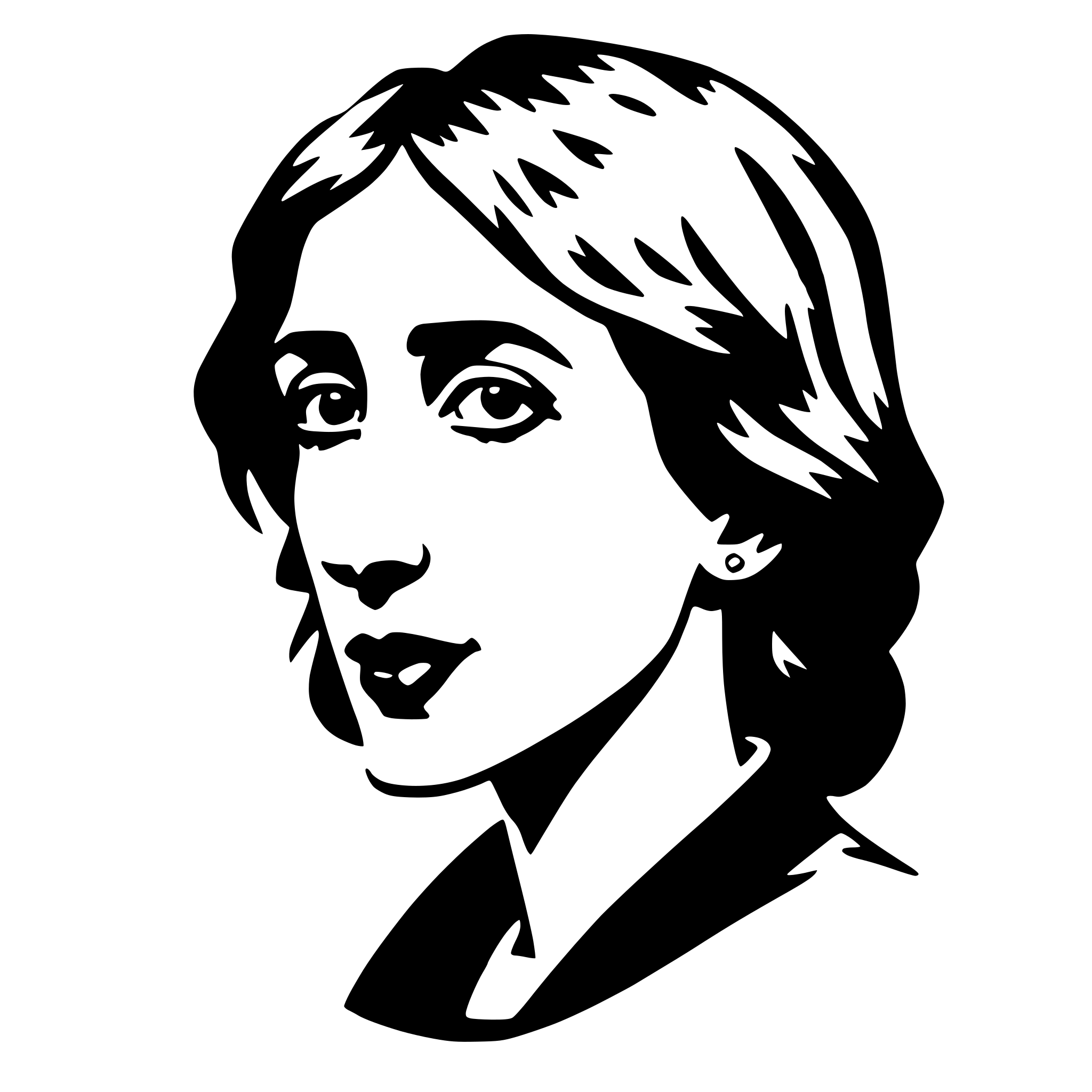 AI-generated SVG of a virginia woolf