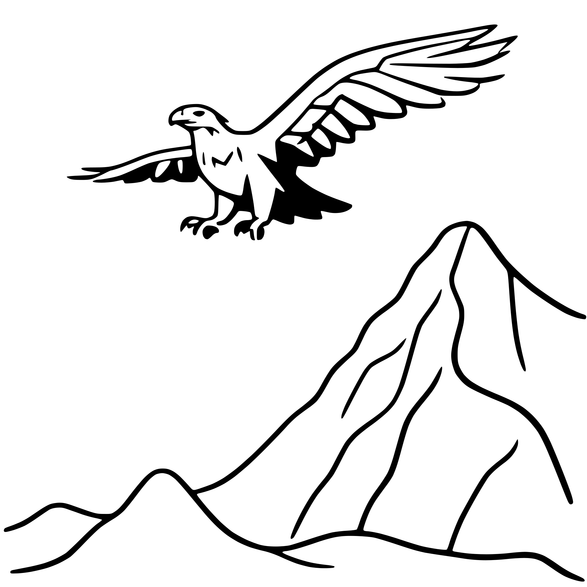AI-generated SVG of a eagle soaring over mountains
