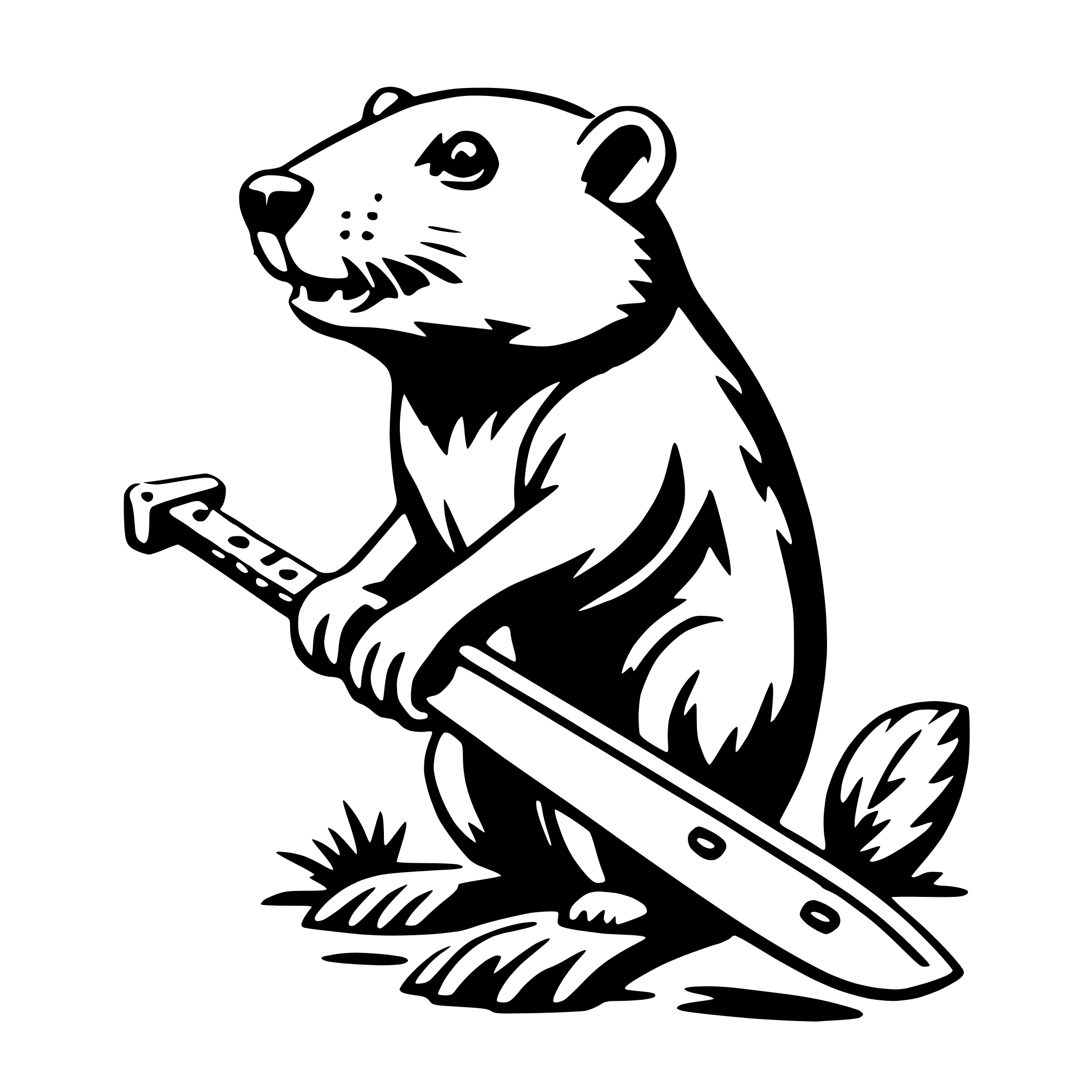 AI-generated SVG of 'beaver with chainsaw'