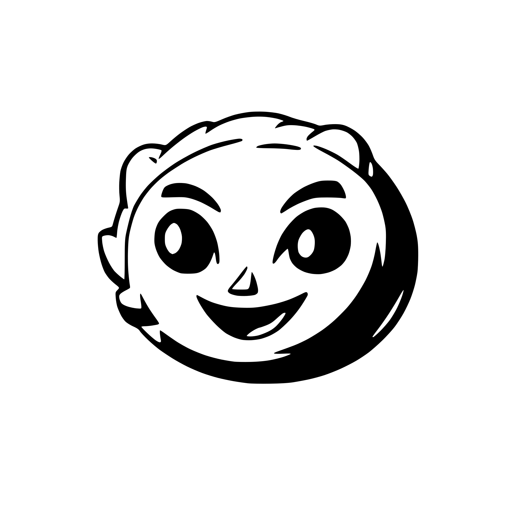 AI-generated SVG of 'round firefox face'